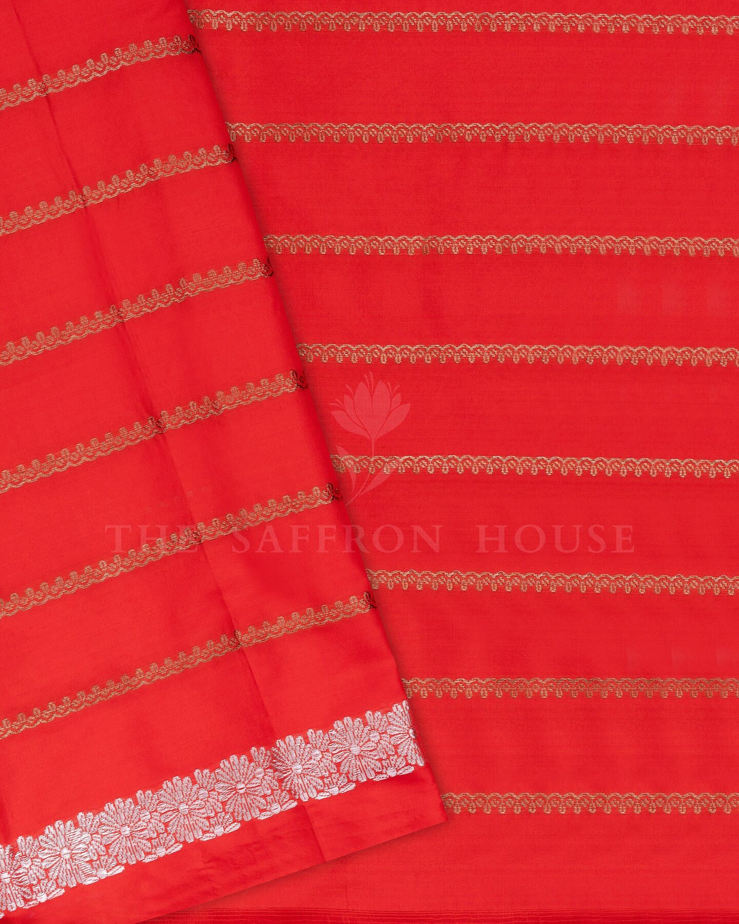 Burnt Orange Banarasi Silk Saree – The Saffron House
