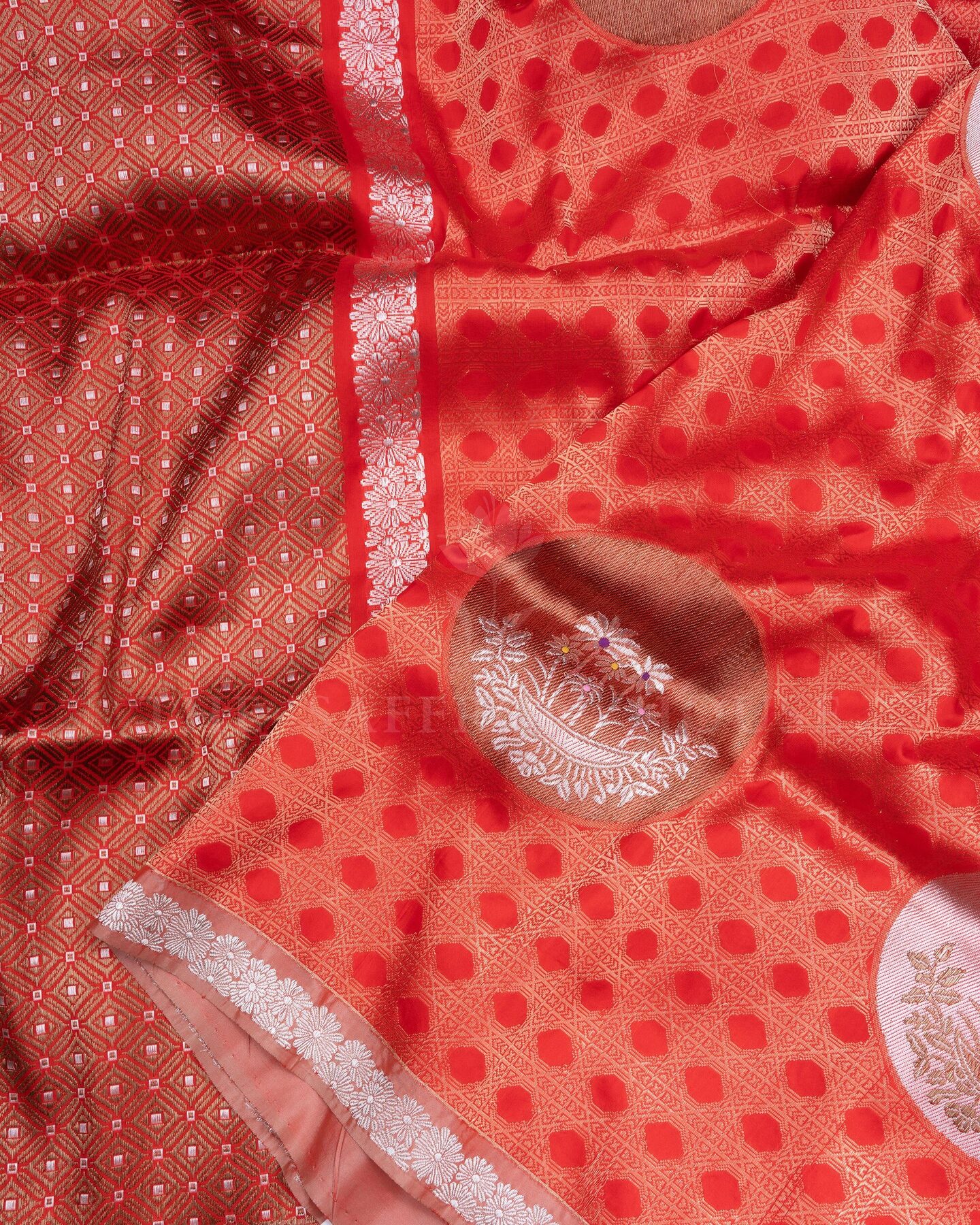 Burnt Orange Banarasi Silk Saree – The Saffron House