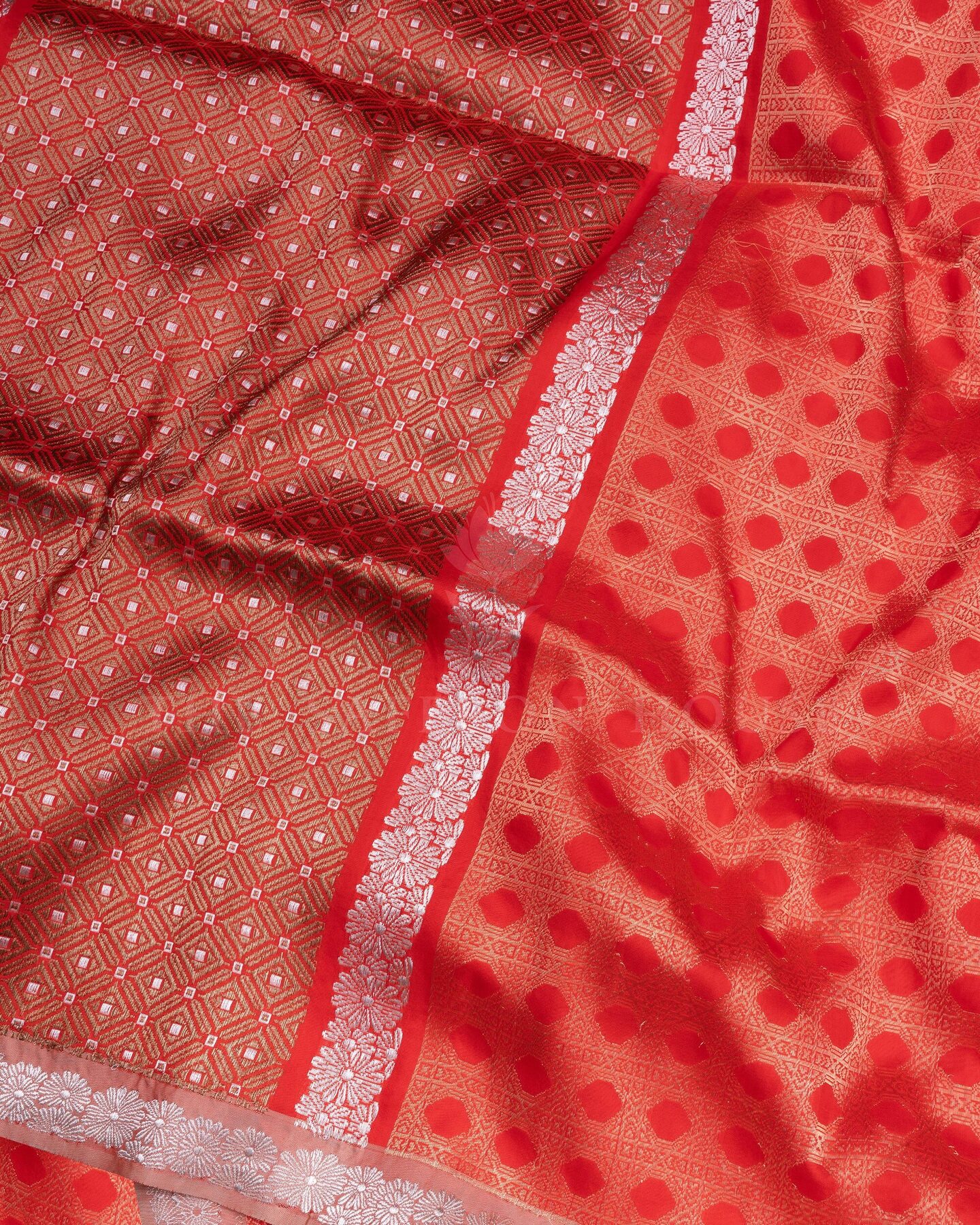 Burnt Orange Banarasi Silk Saree – The Saffron House