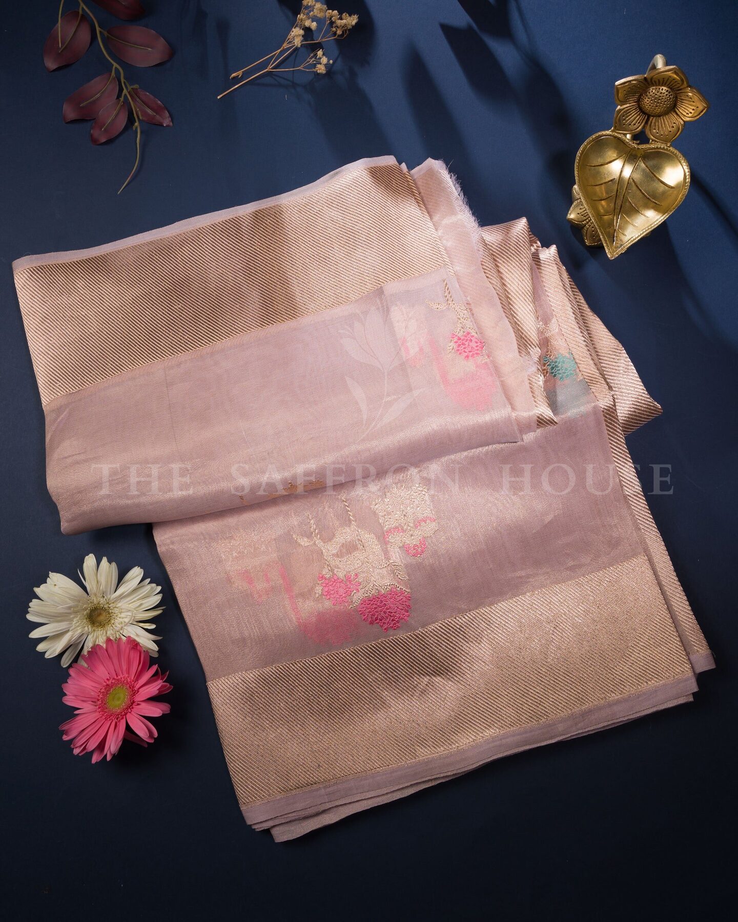 Green Kora Banarasi Silk Saree – The Saffron House