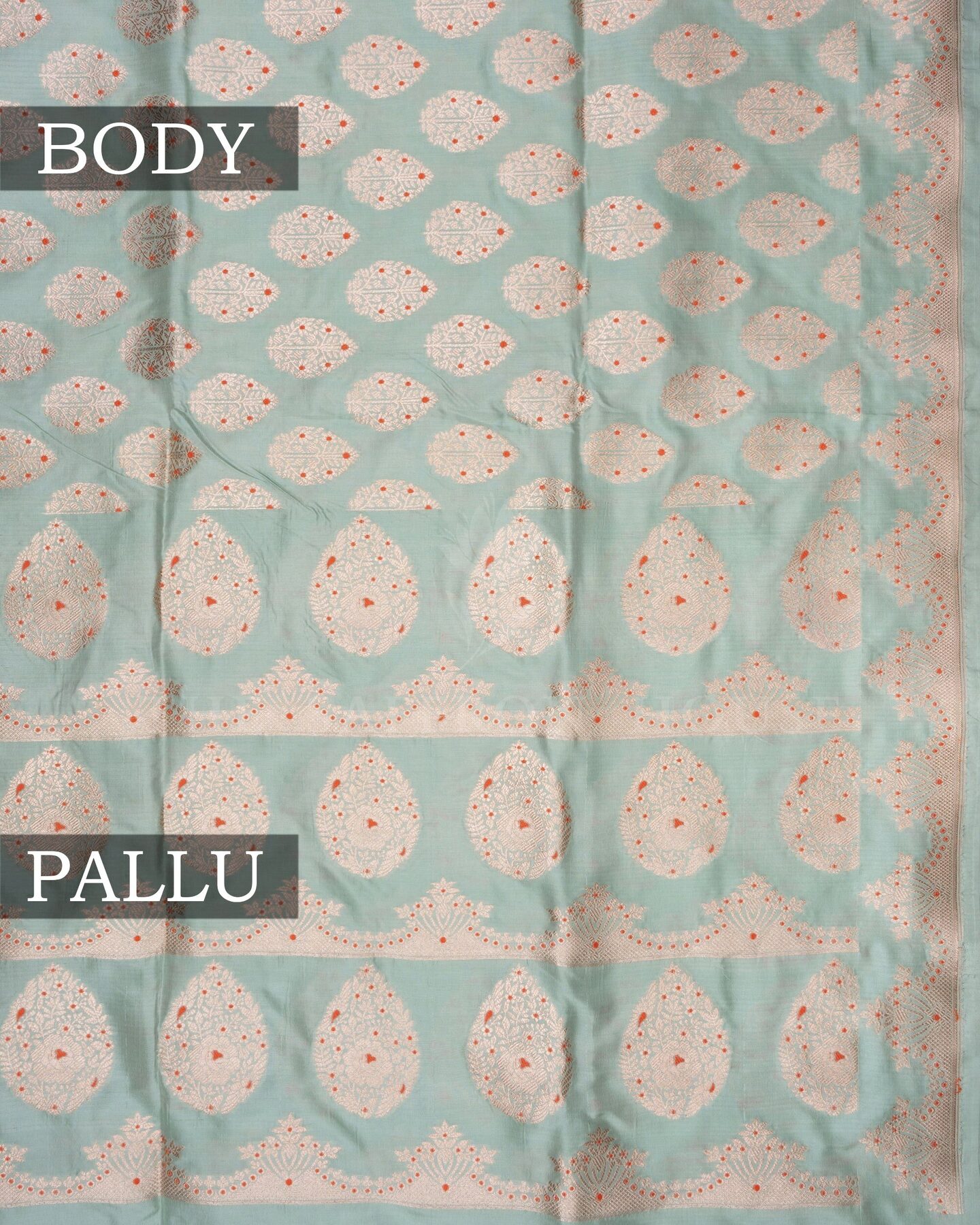 Sea Green Banarasi Silk Saree – The Saffron House