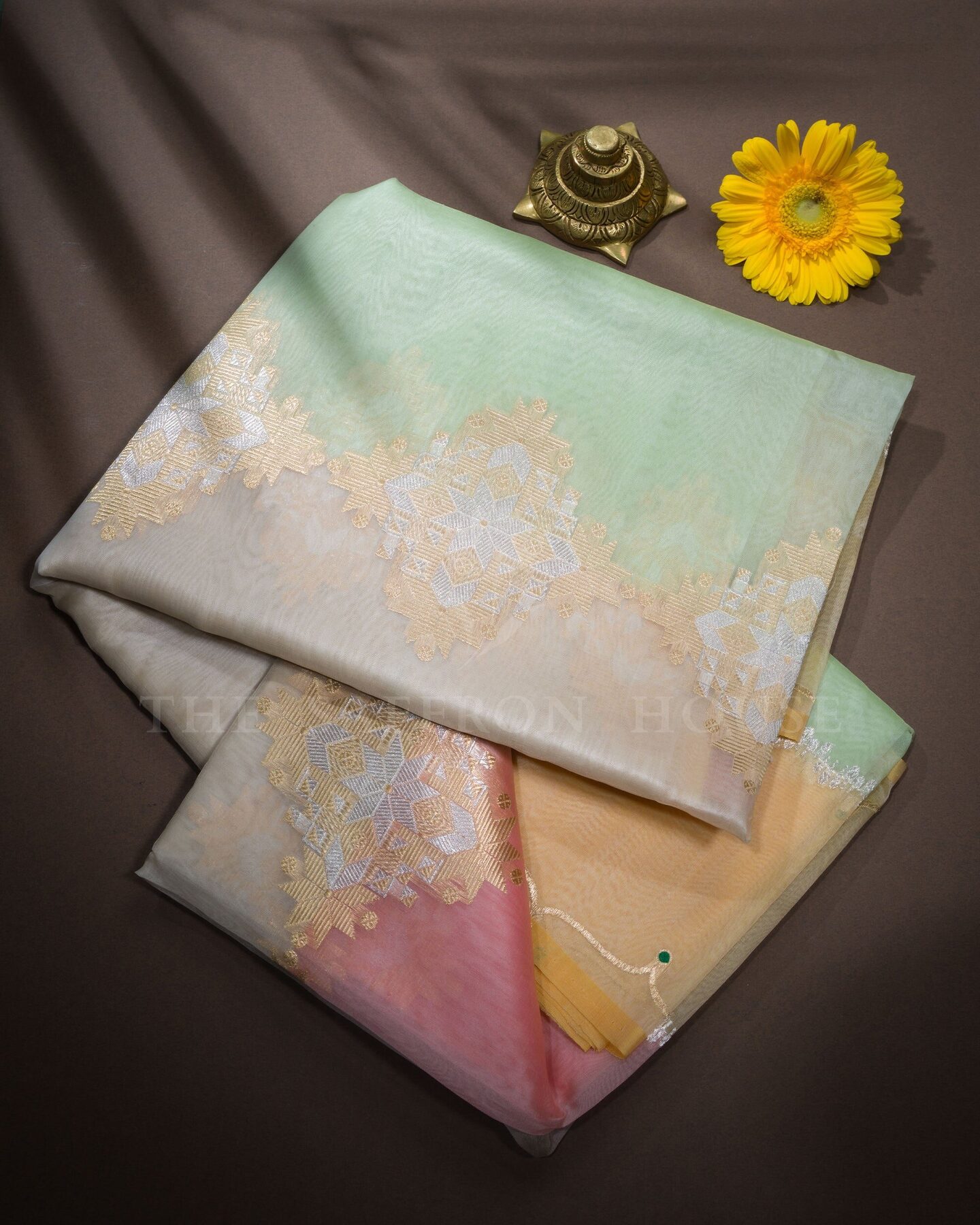Pastels Organza Banarasi Saree – The Saffron House