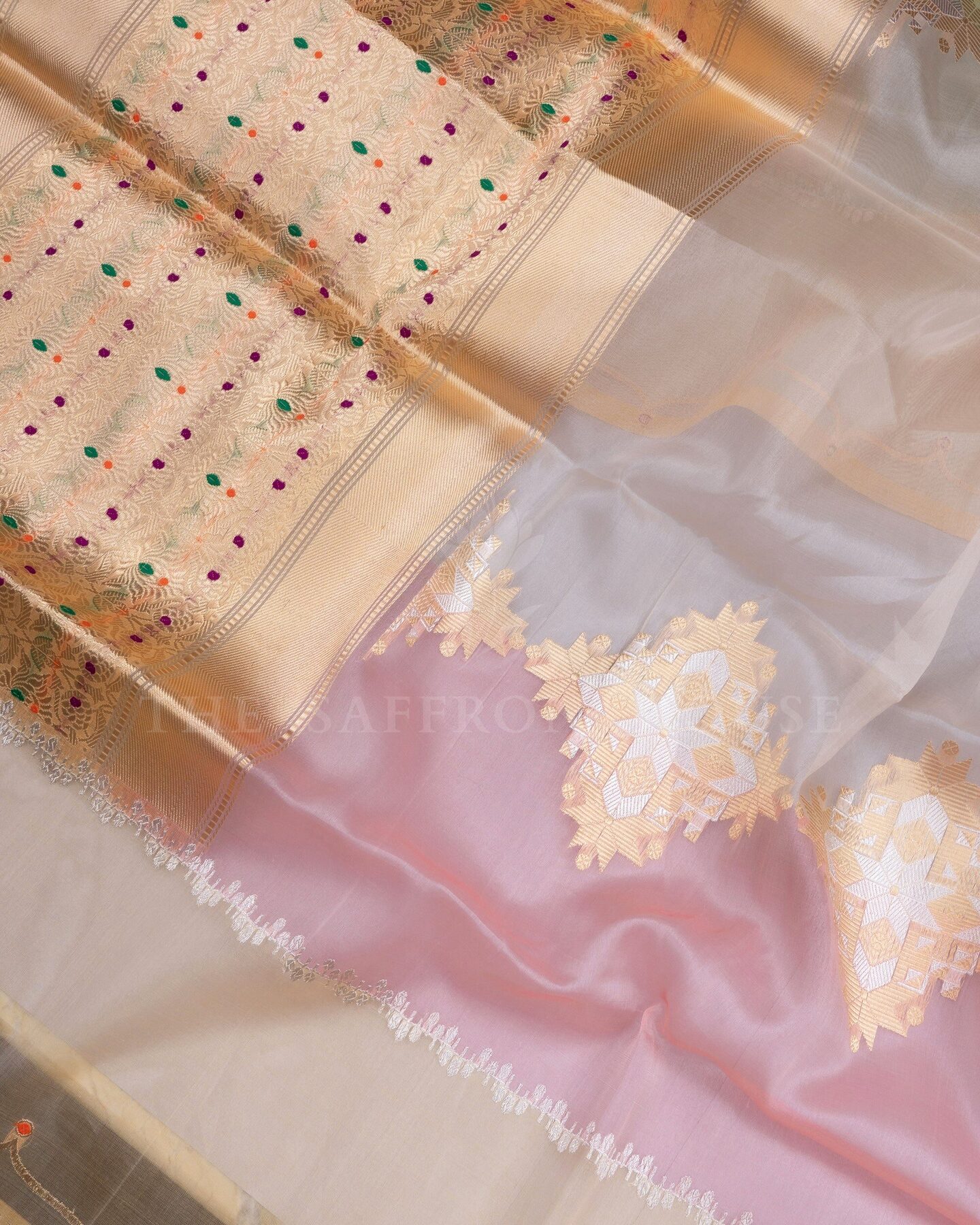 Pastels Organza Banarasi Saree – The Saffron House