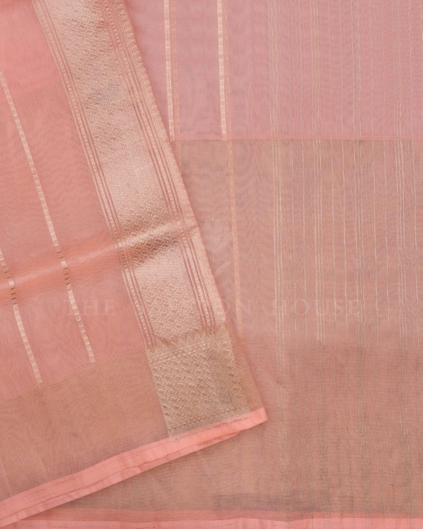 Peach Organza Banarasi Saree – The Saffron House