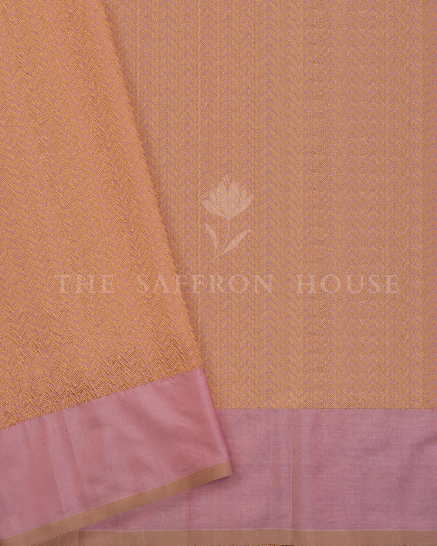 Peach Katan Banarasi Silk Saree – The Saffron House