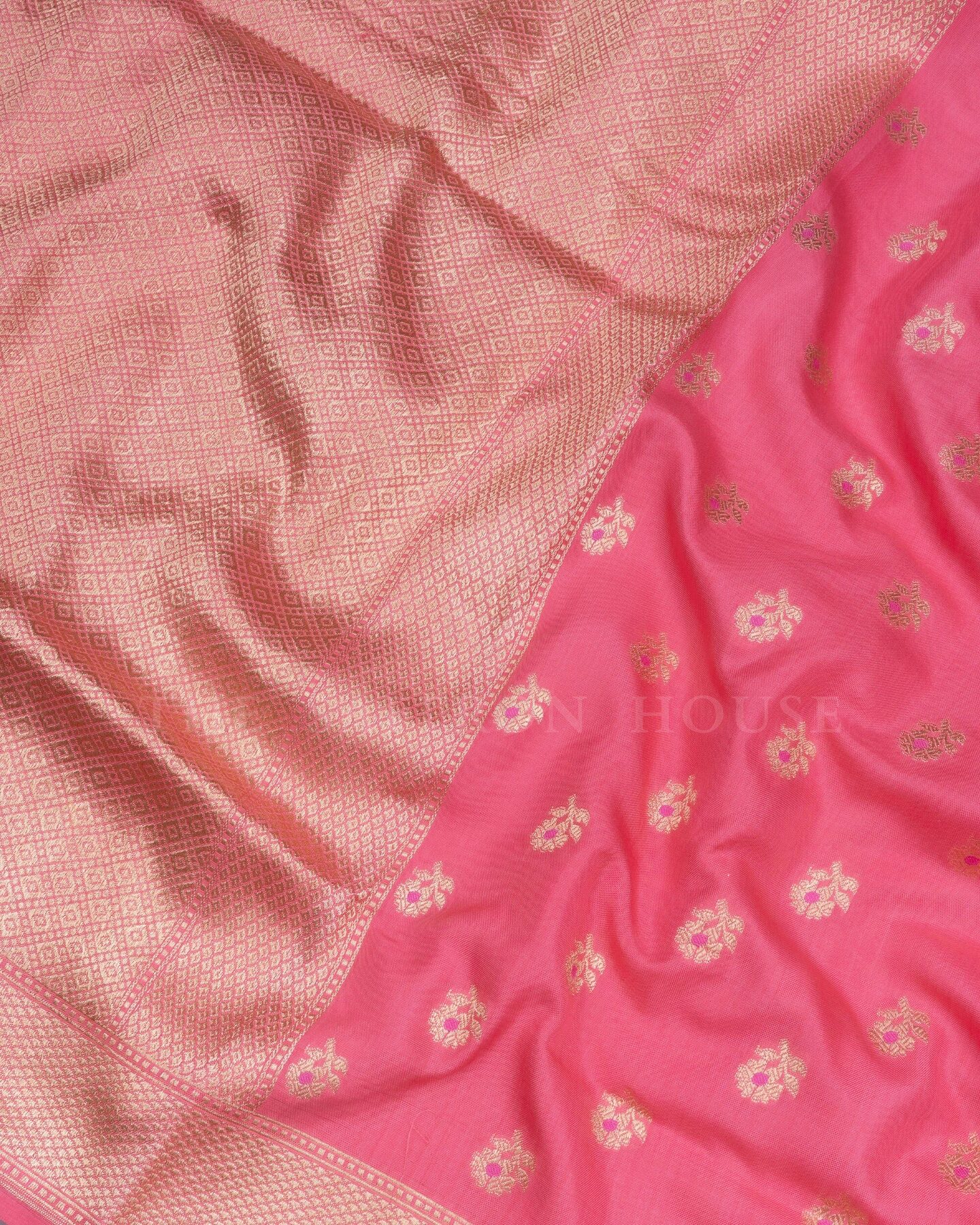 Peach Banarasi Silk Saree – The Saffron House