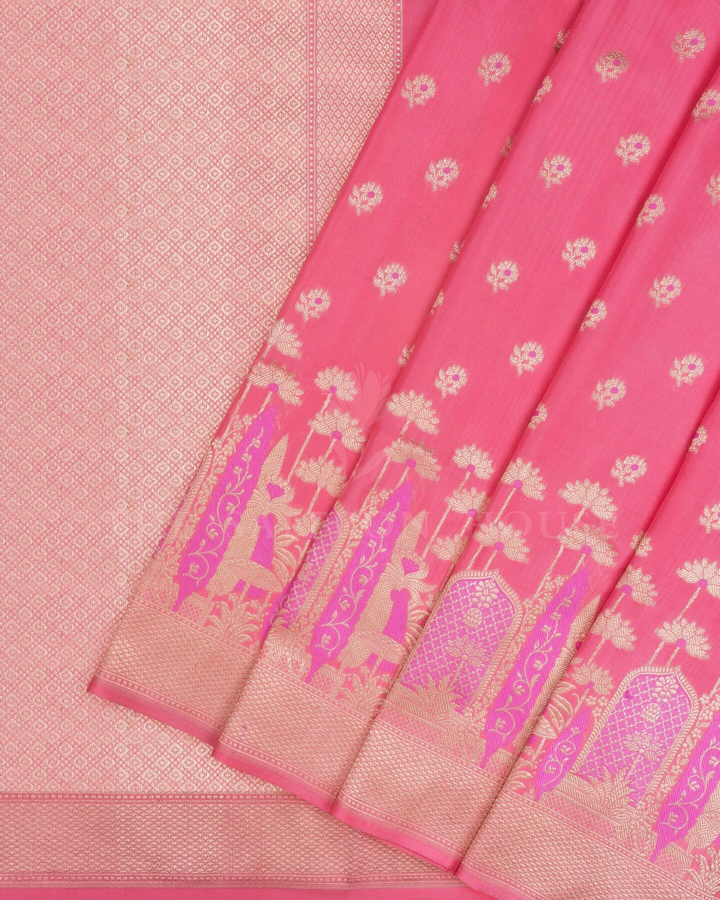 Peach Banarasi Silk Saree – The Saffron House