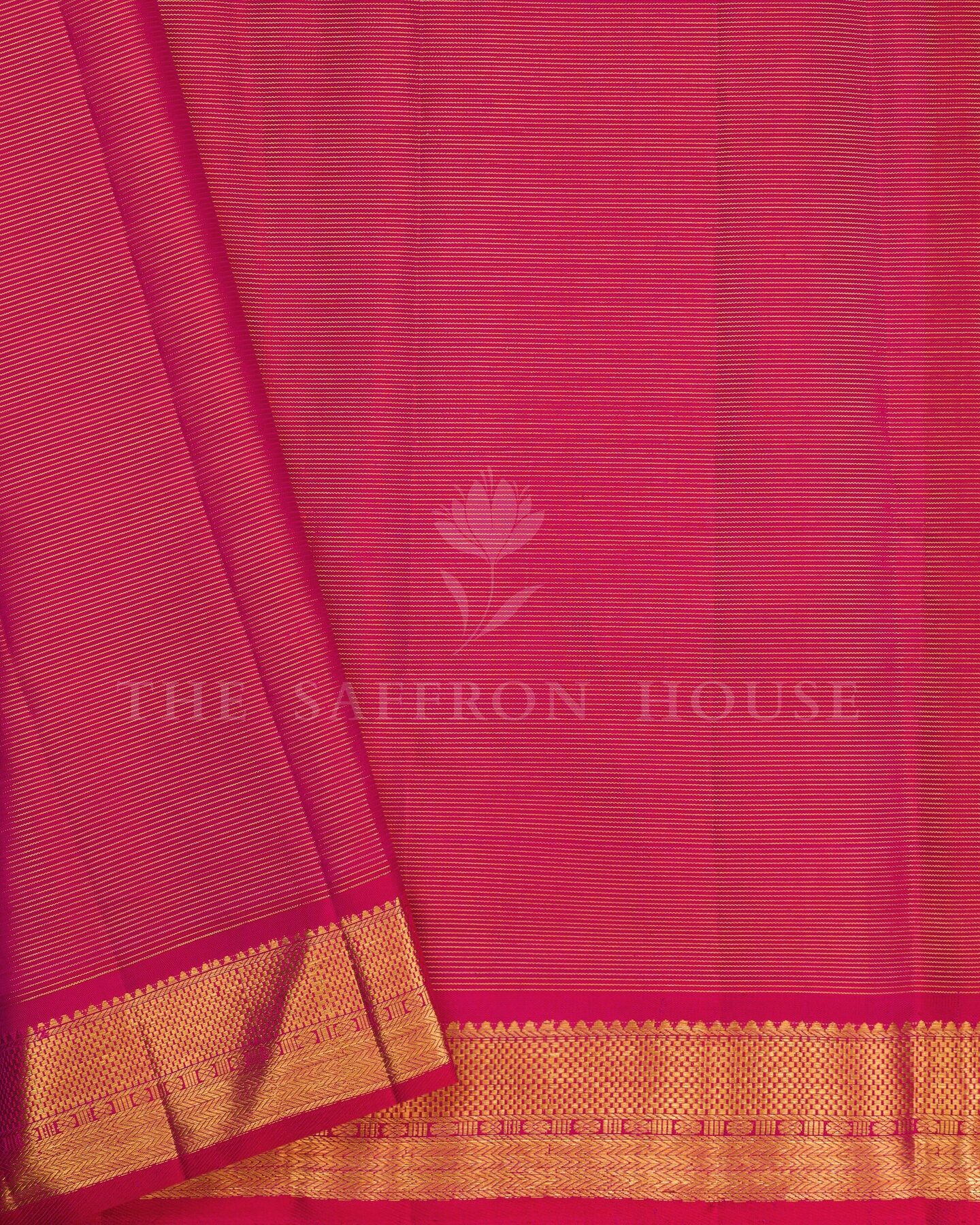Pink And Red Kattam Kanjivaram Silk Saree – The Saffron House