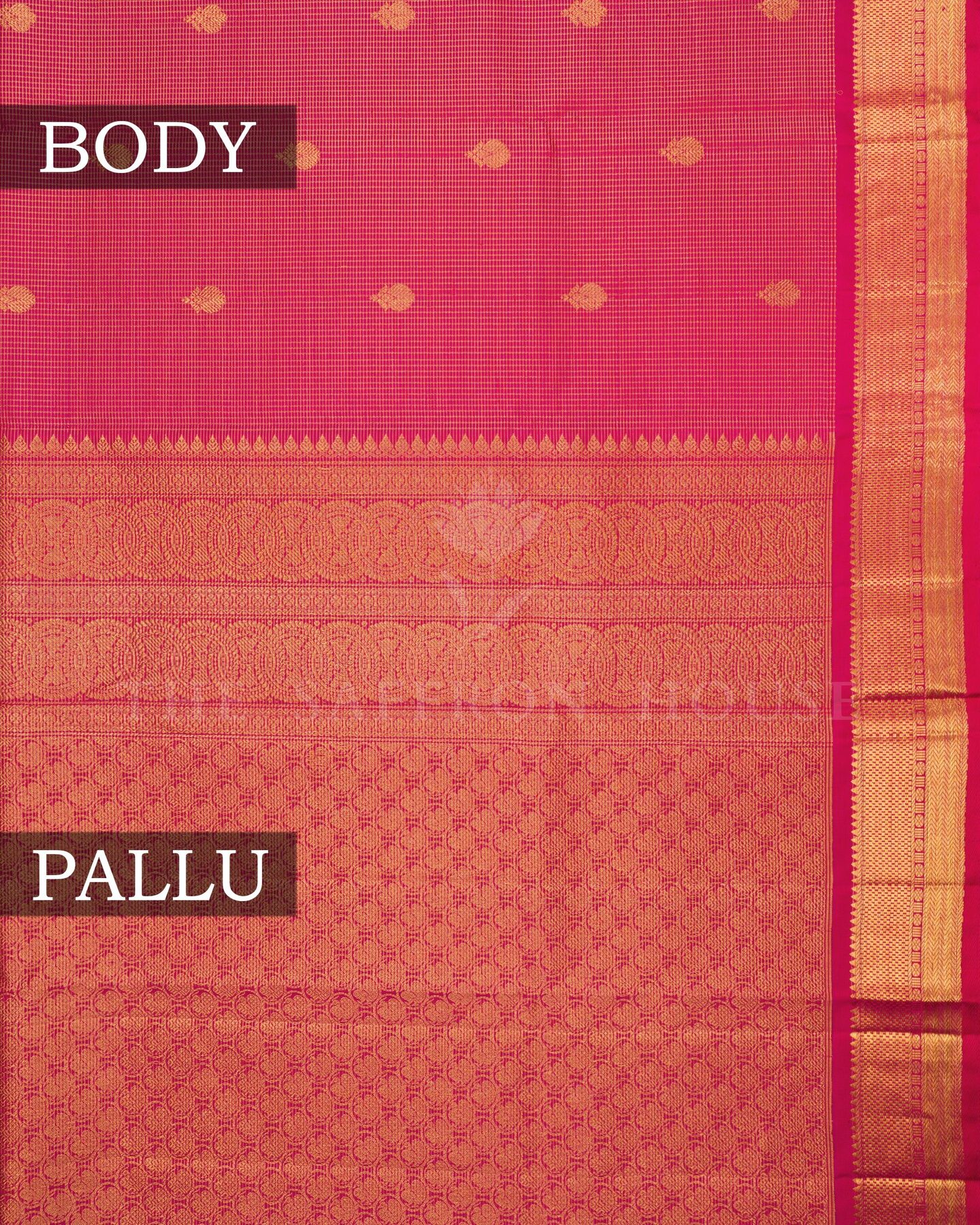 Pink And Red Kattam Kanjivaram Silk Saree – The Saffron House