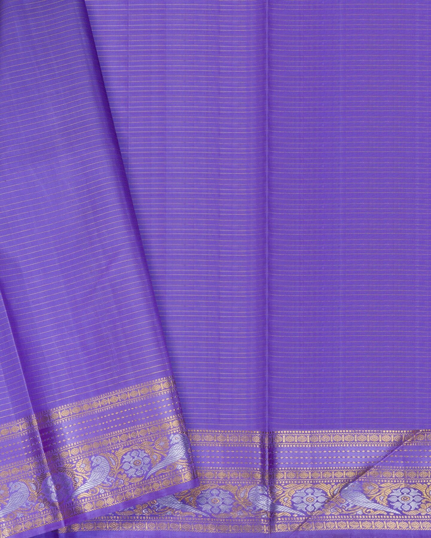 Lavender Kattam Kanjivaram Silk Saree – The Saffron House