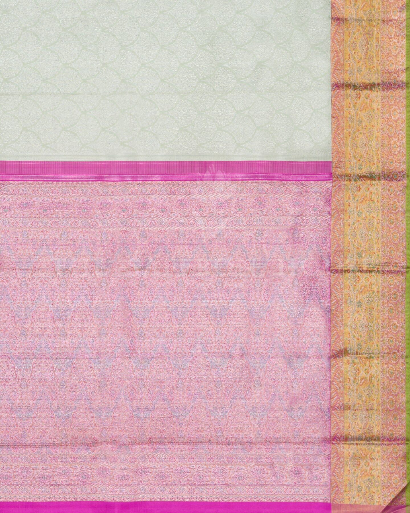 Pistachio Green Kanjivaram Silk Saree – The Saffron House