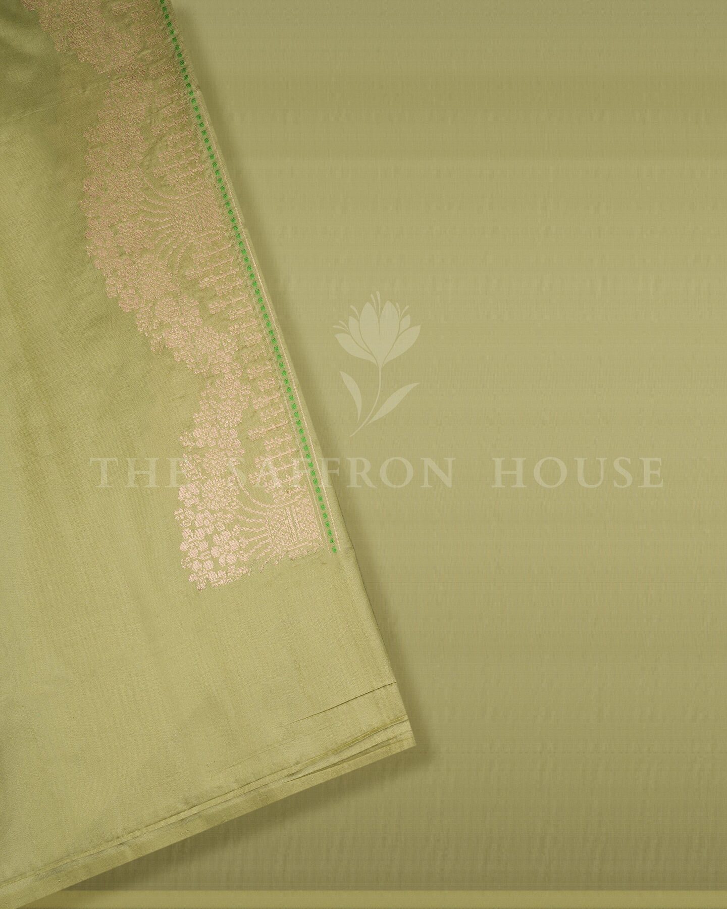Pistachio Green Katan Banarasi Silk Saree – The Saffron House