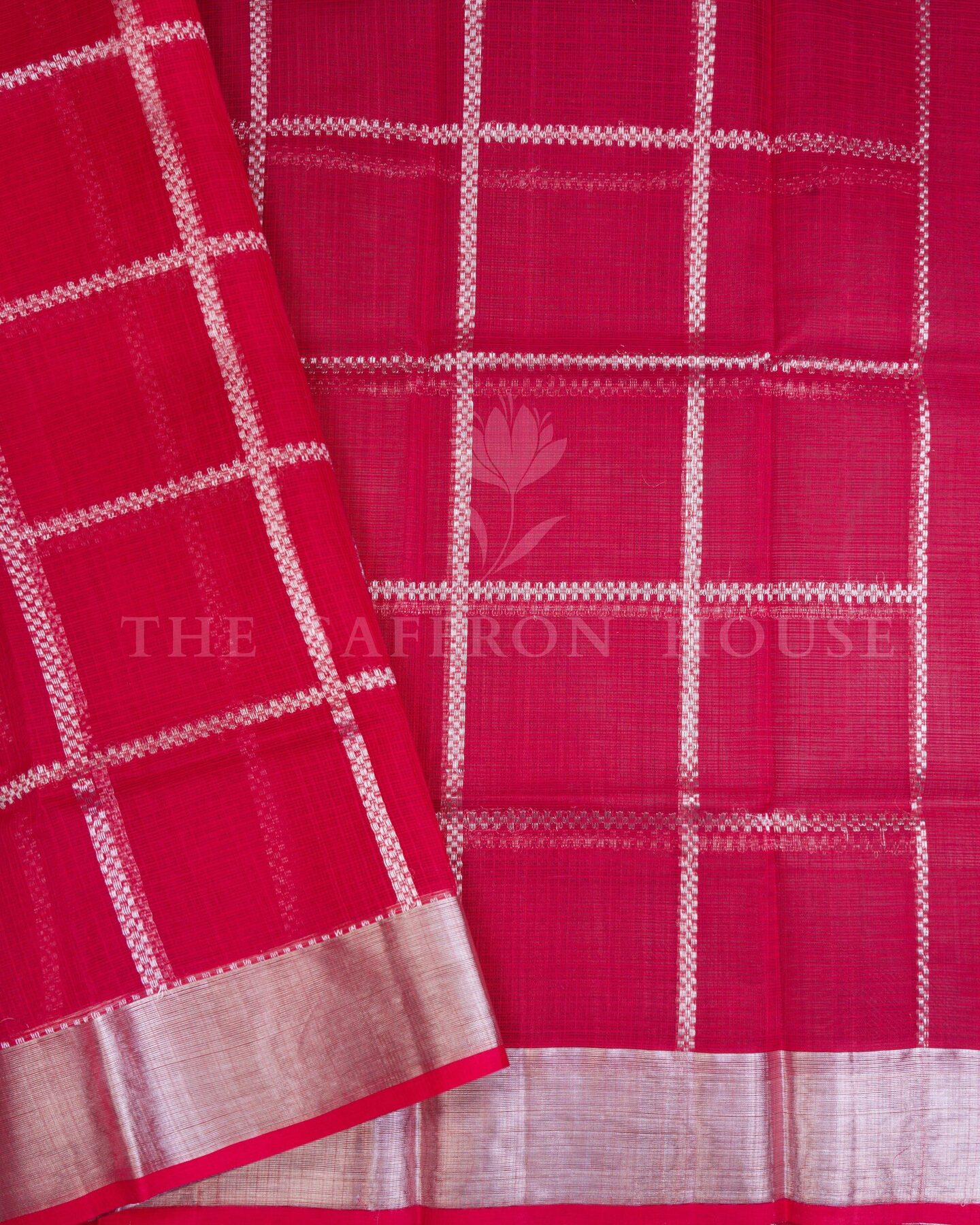 Vermilion Red Eri Silk Saree – The Saffron House