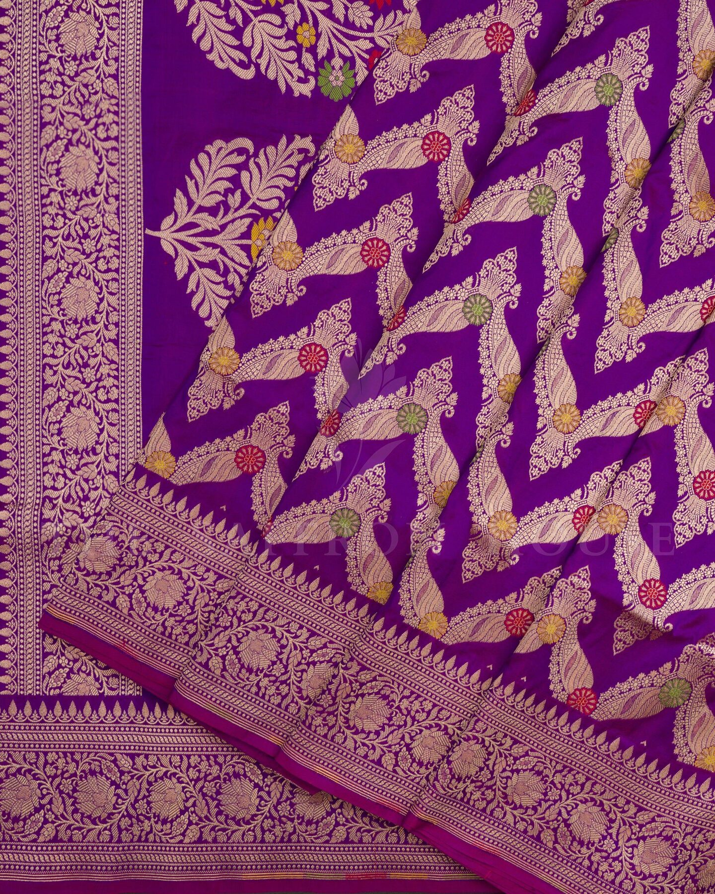 Purple Banarasi Silk Saree – The Saffron House