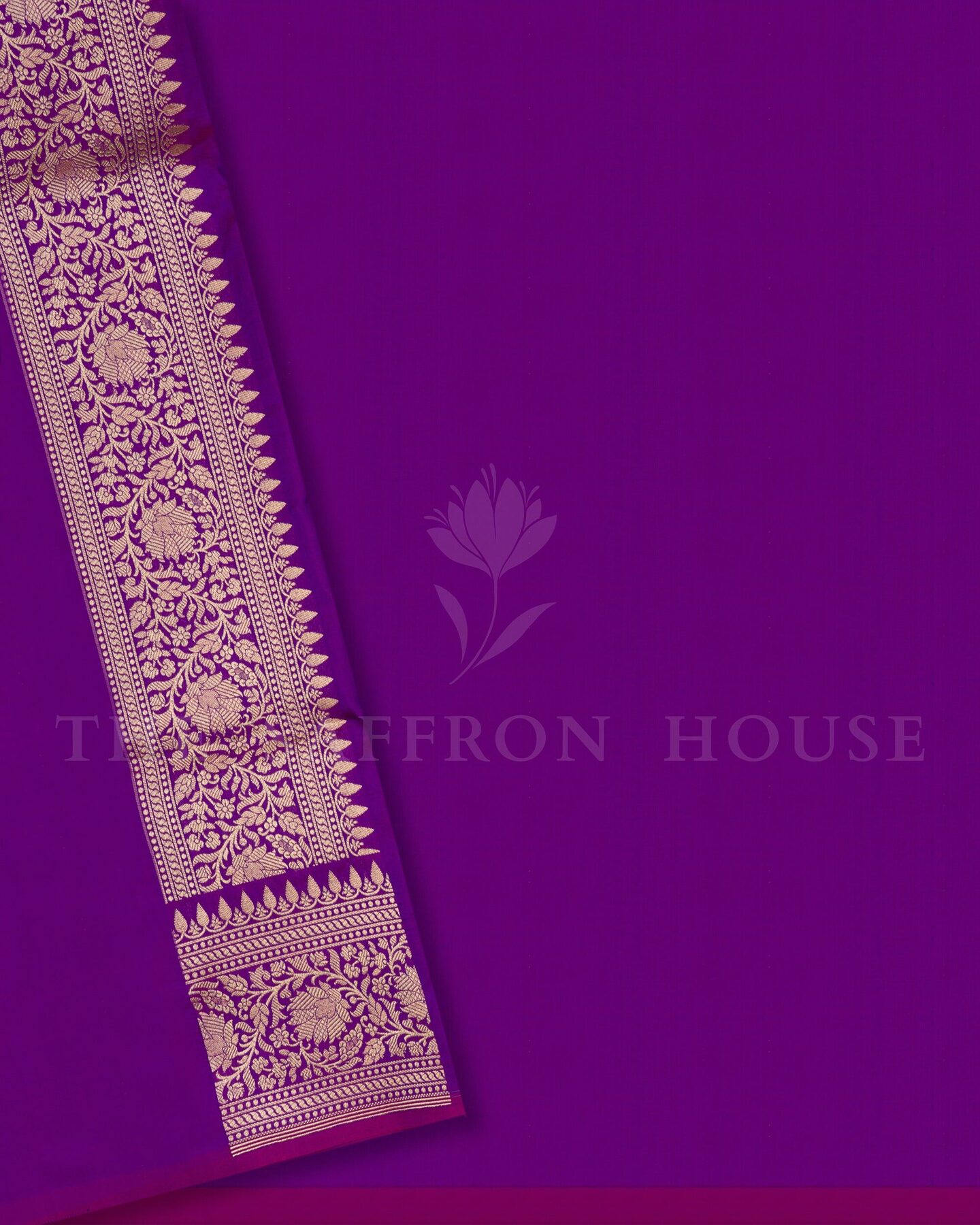 Purple Banarasi Silk Saree – The Saffron House