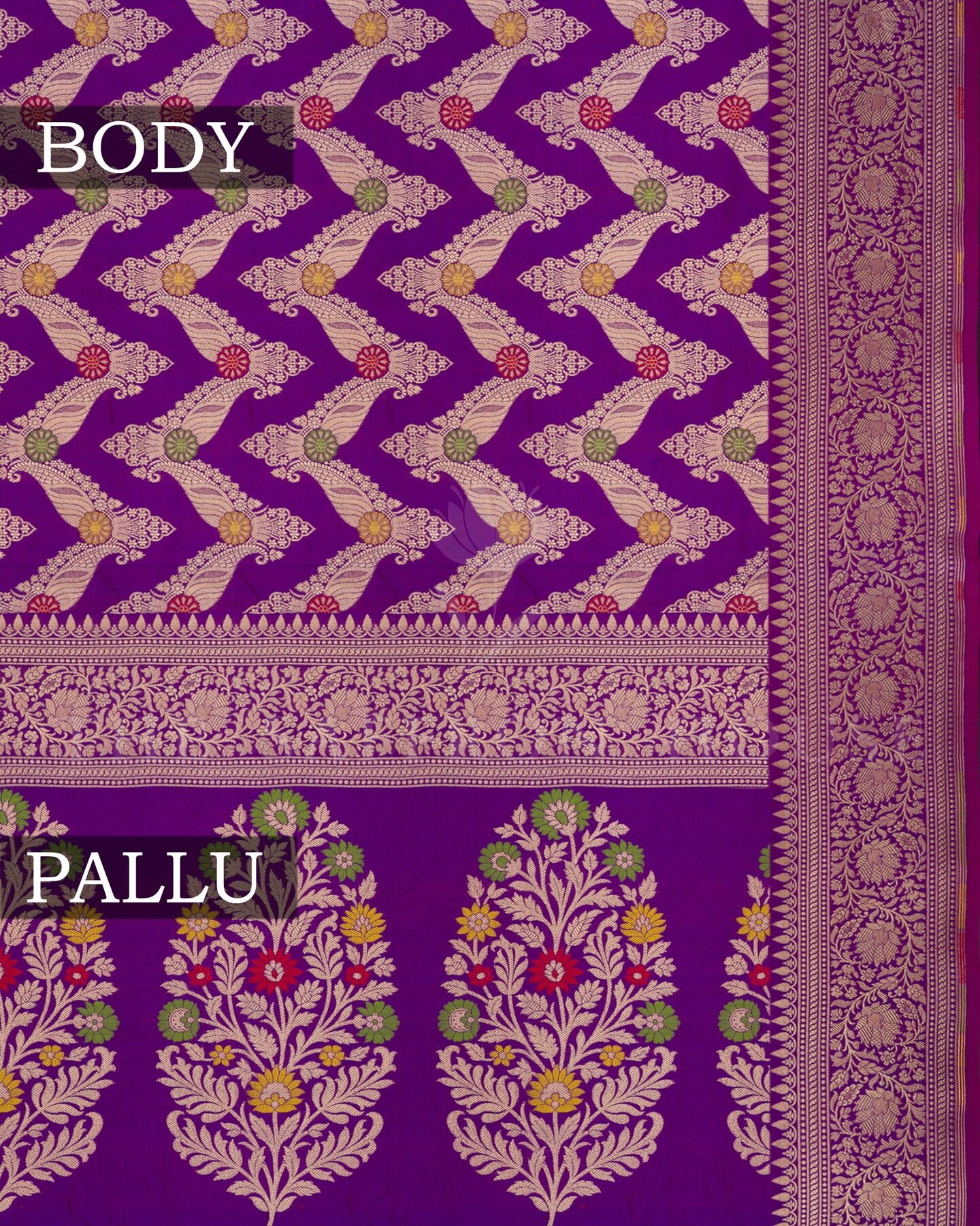 Purple Banarasi Silk Saree – The Saffron House