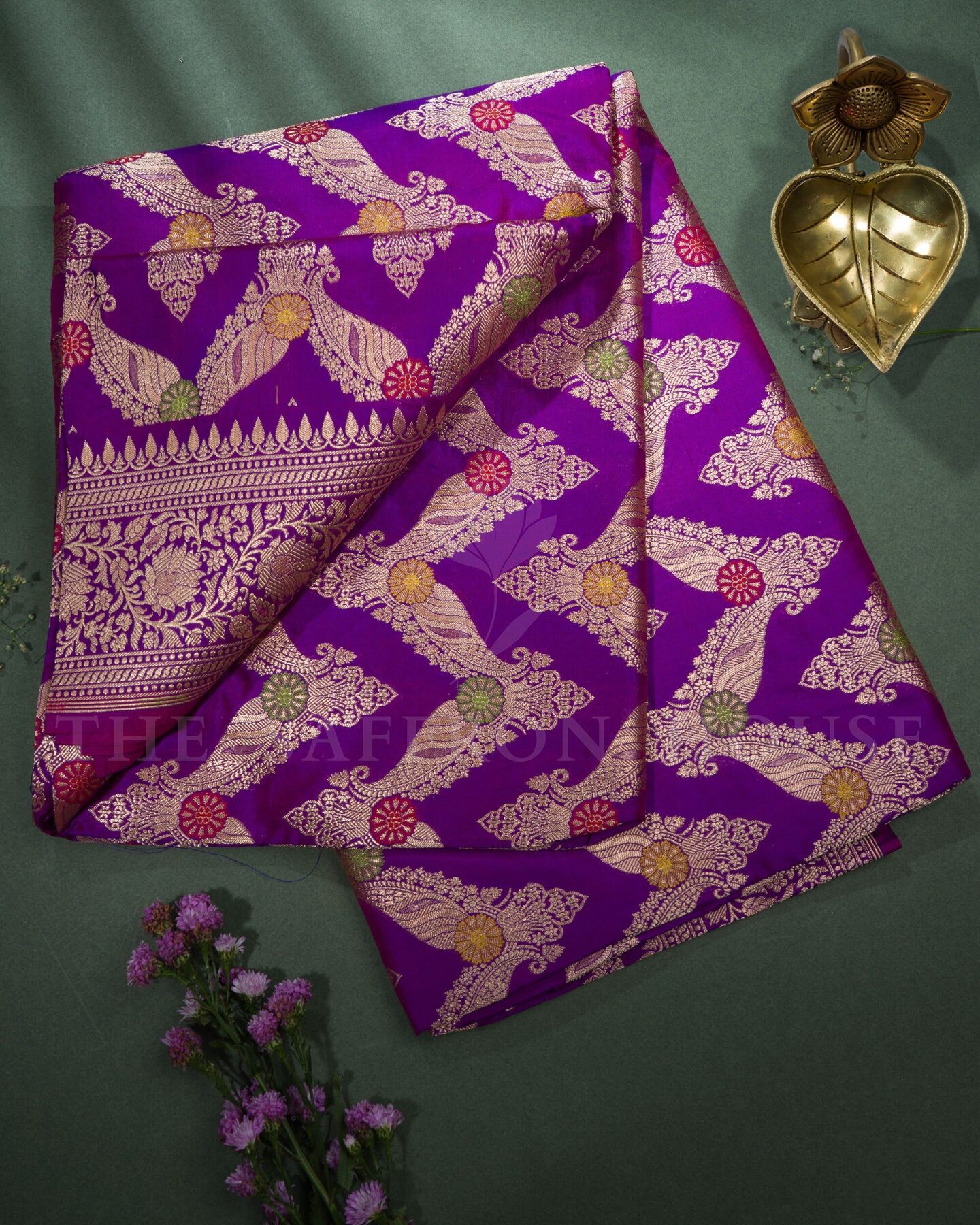 Purple Banarasi Silk Saree – The Saffron House