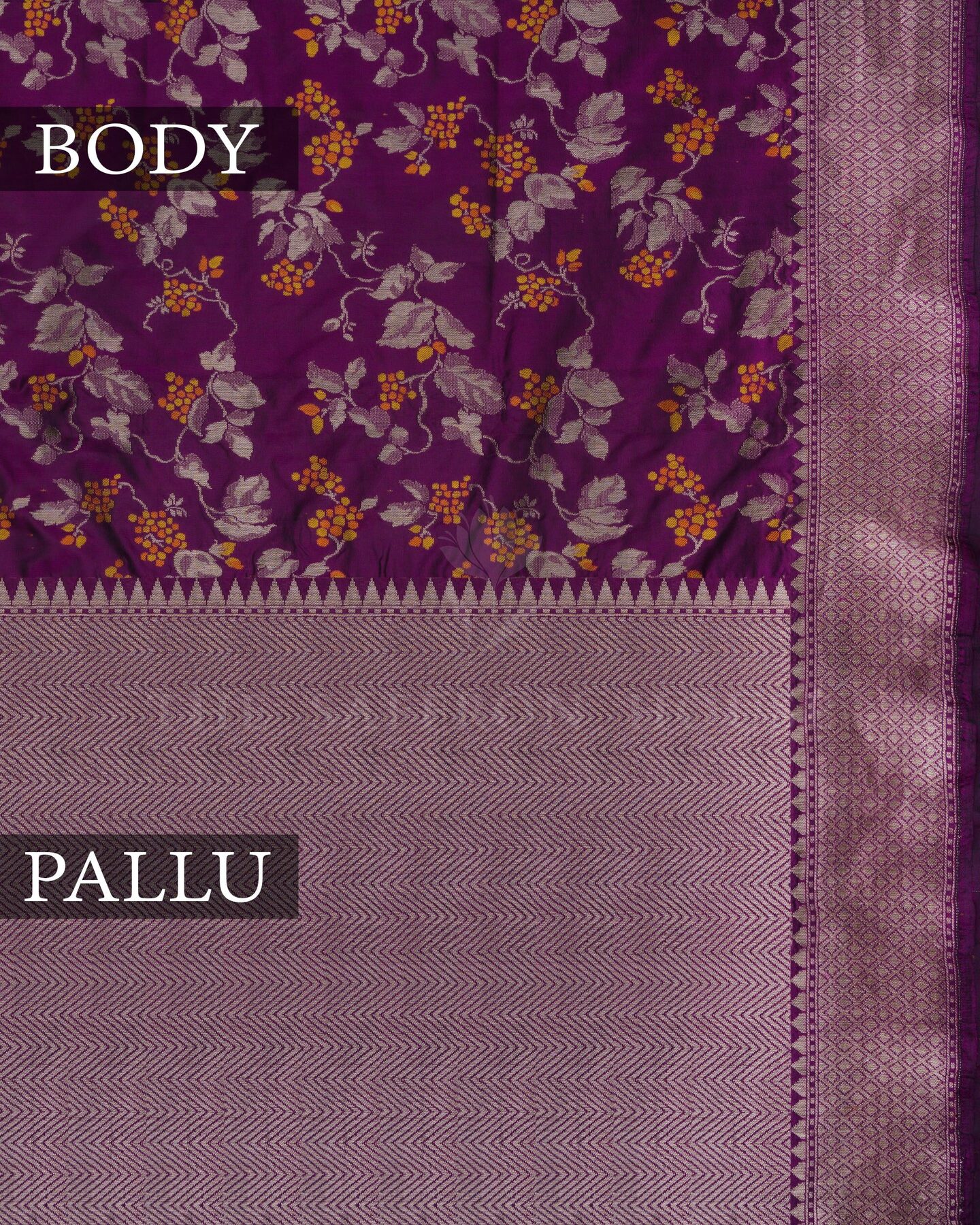 Purple Banarasi Silk Saree – The Saffron House