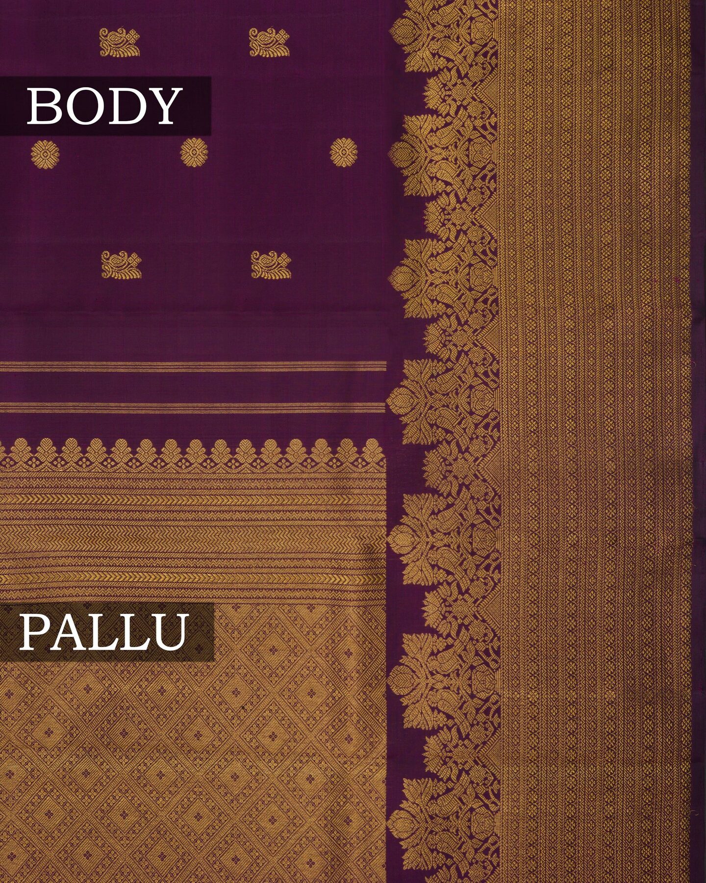 Purple Brocade Kanjivaram Silk Saree – The Saffron House