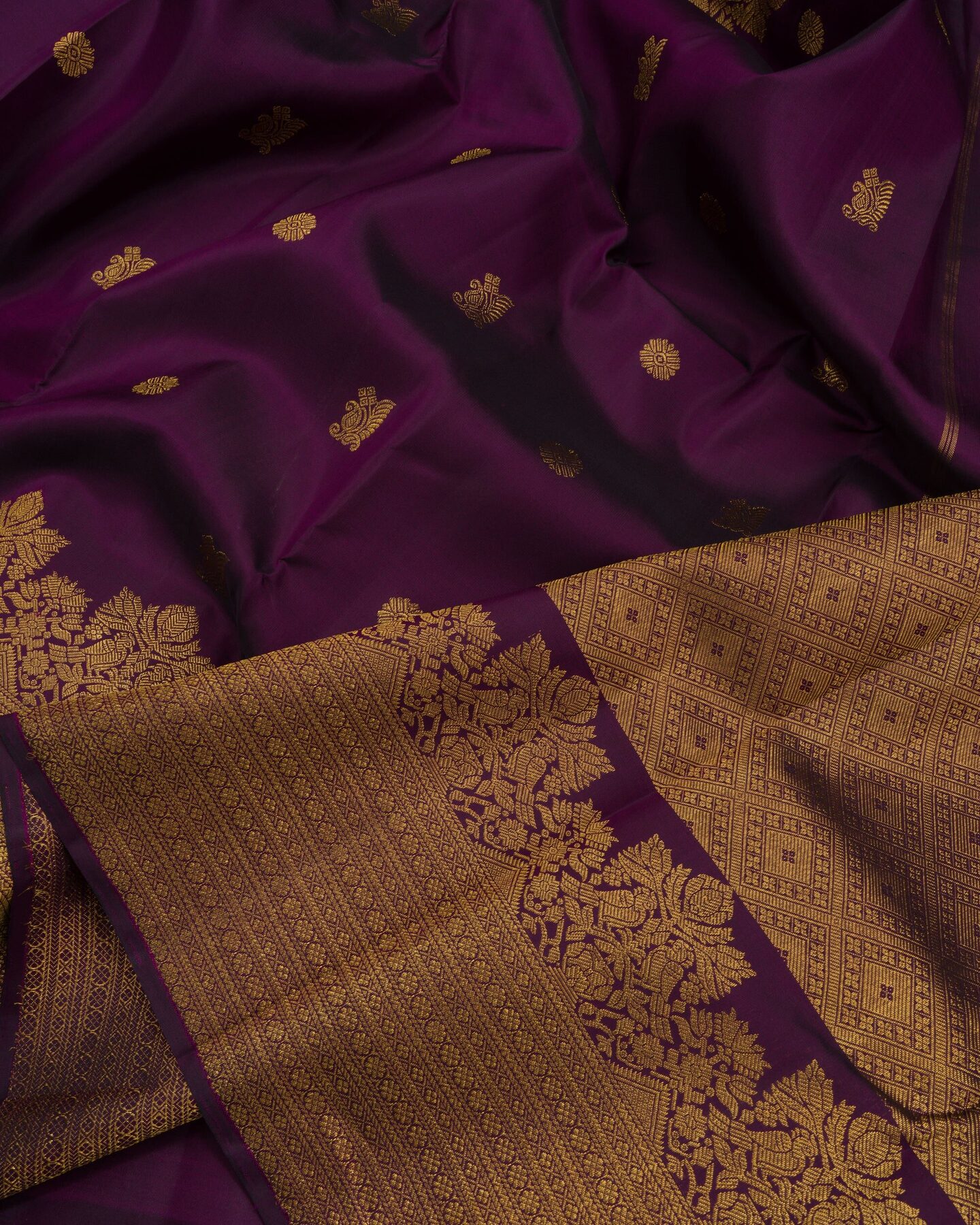 Purple Brocade Kanjivaram Silk Saree – The Saffron House