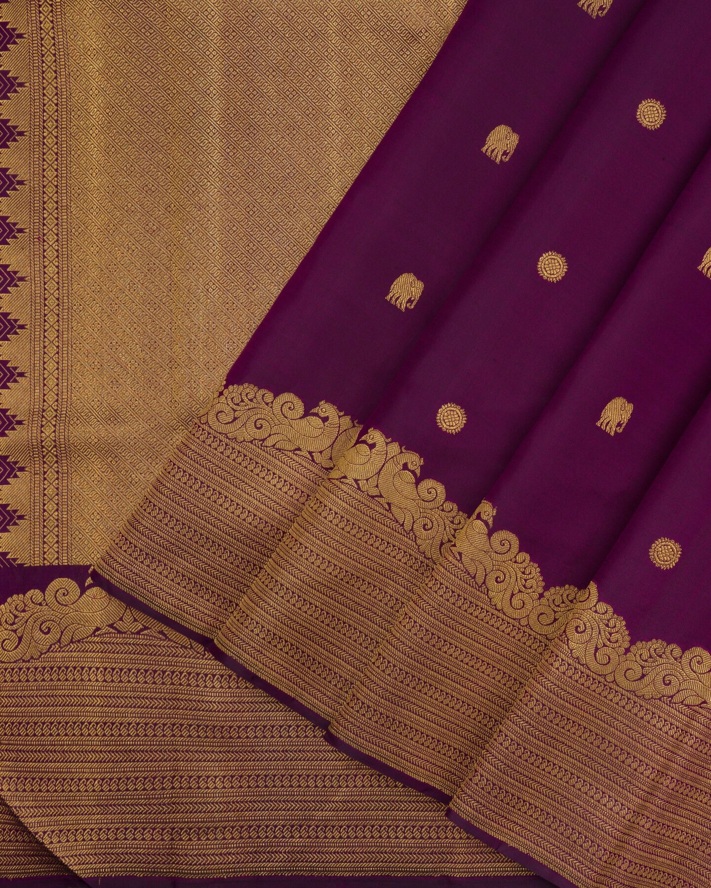 Purple Brocade Kanjivaram Silk Saree – The Saffron House