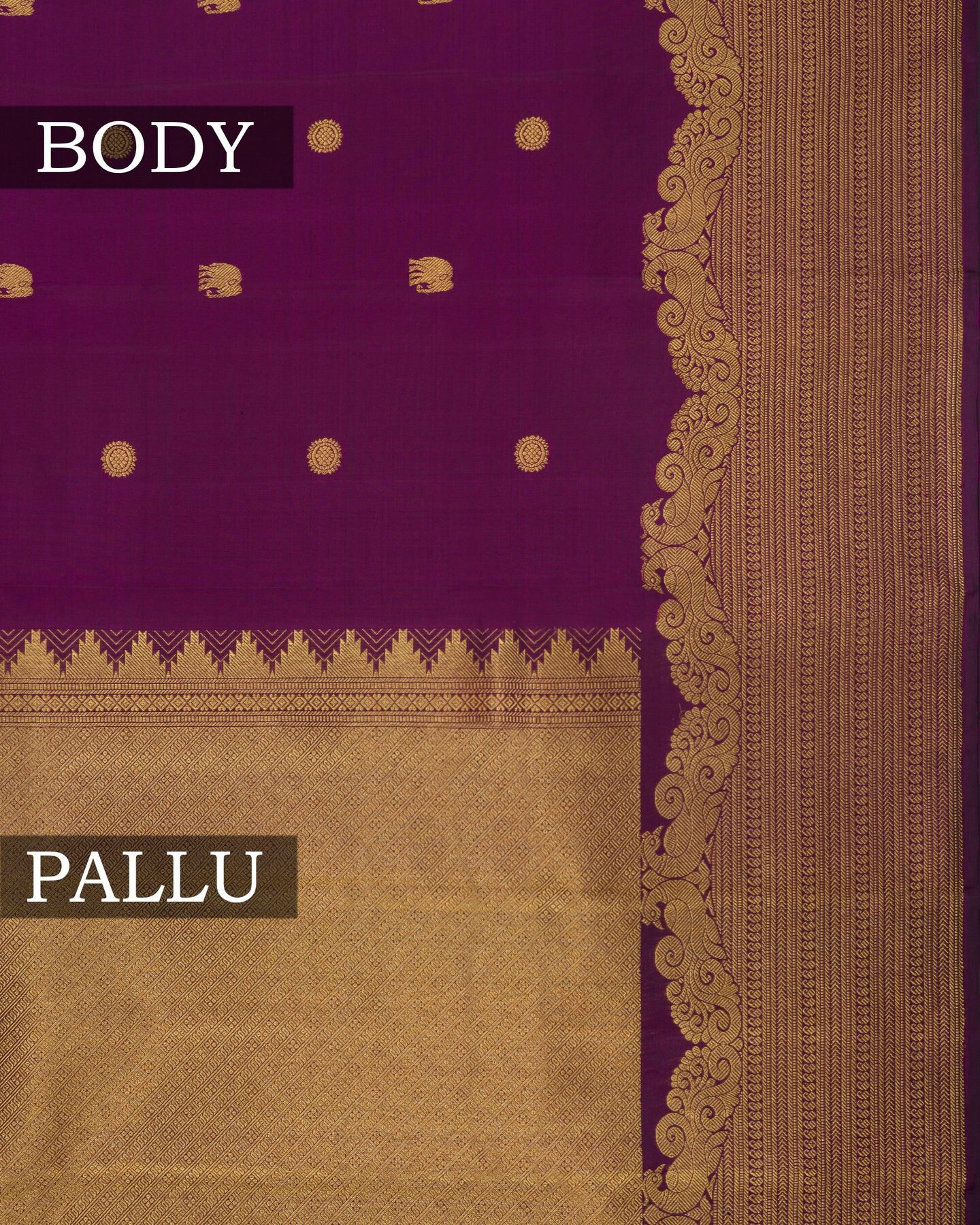 Purple Brocade Kanjivaram Silk Saree – The Saffron House