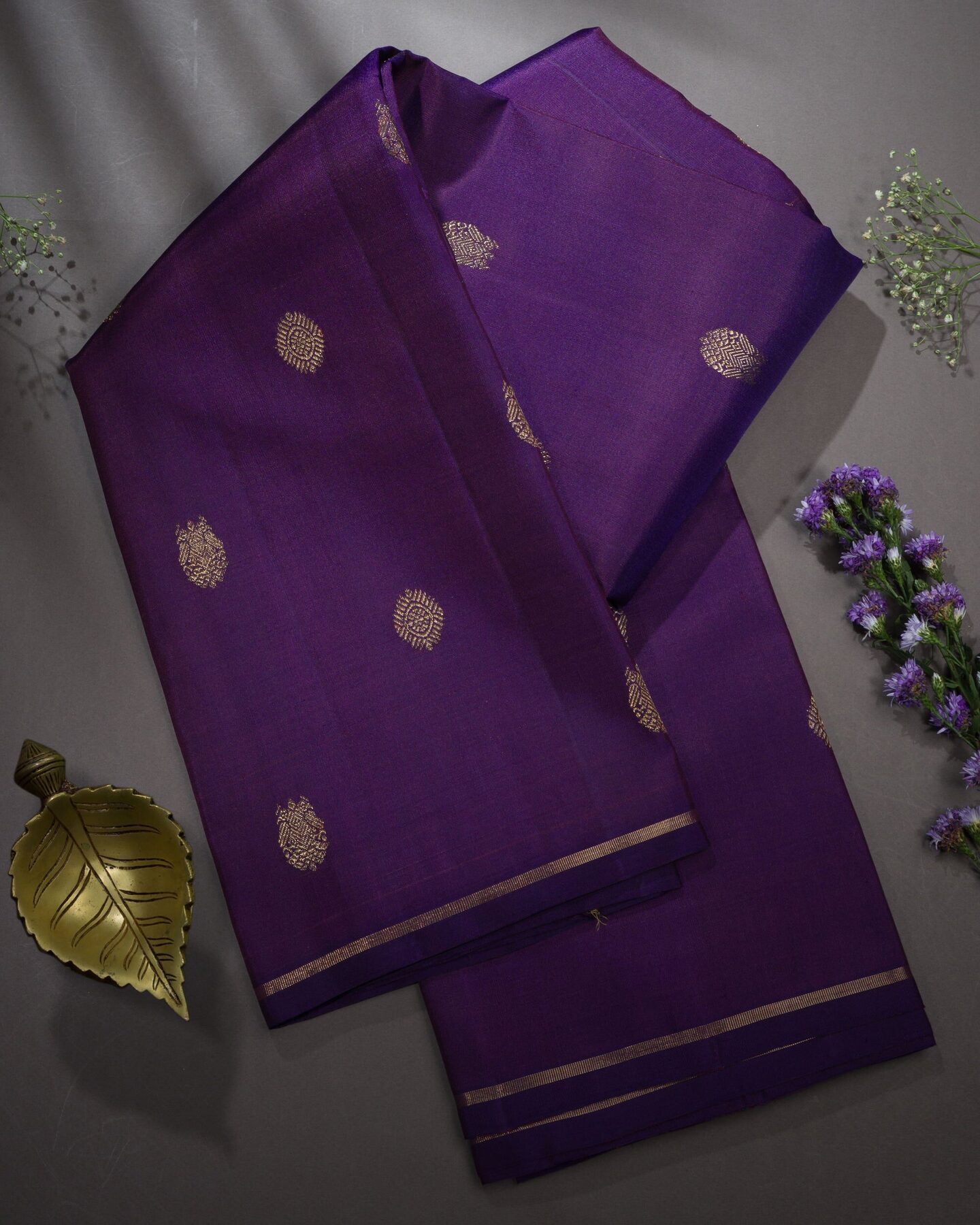 Purple And Yellow Kanjivaram Silk Saree – The Saffron House
