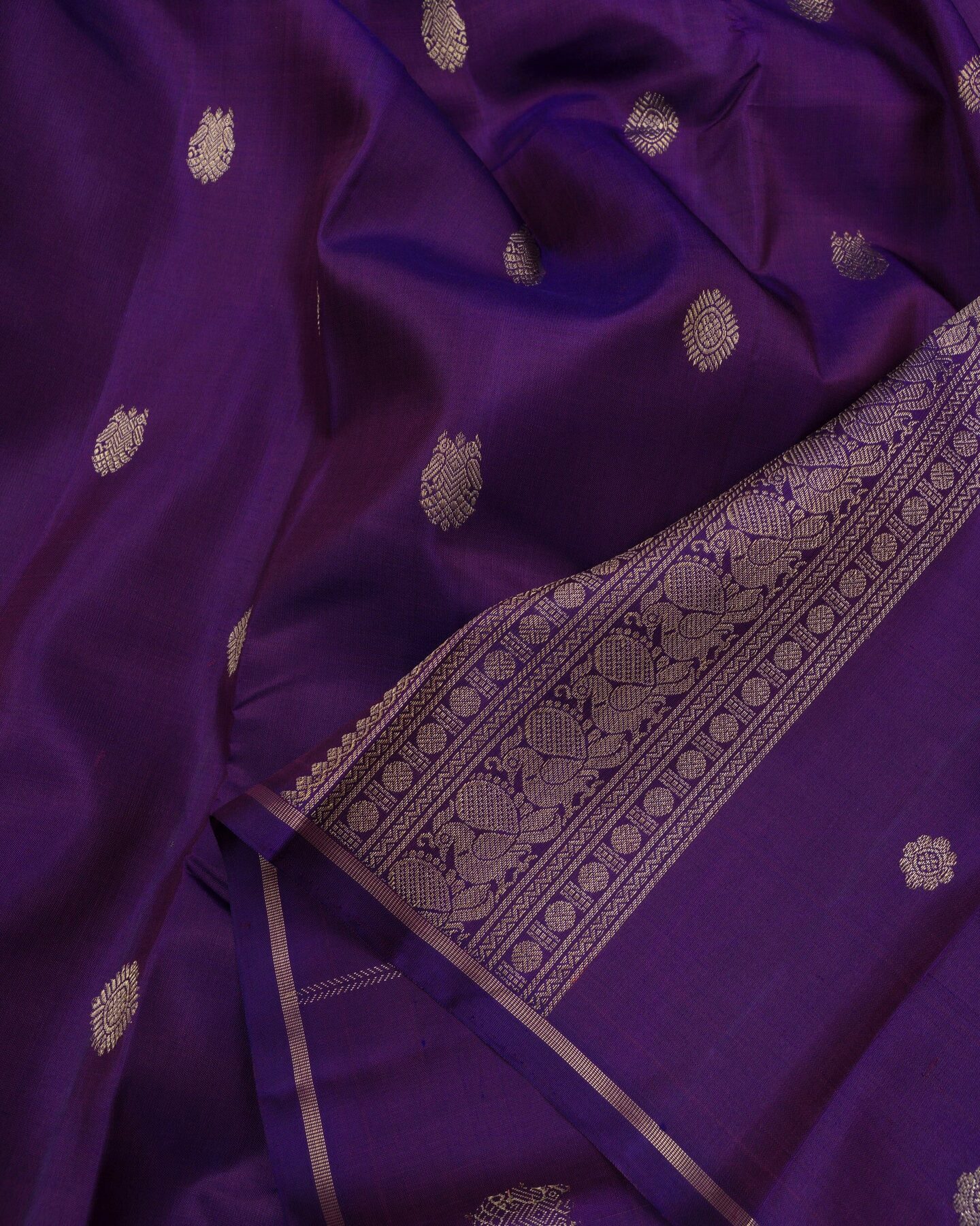 Purple And Yellow Kanjivaram Silk Saree – The Saffron House