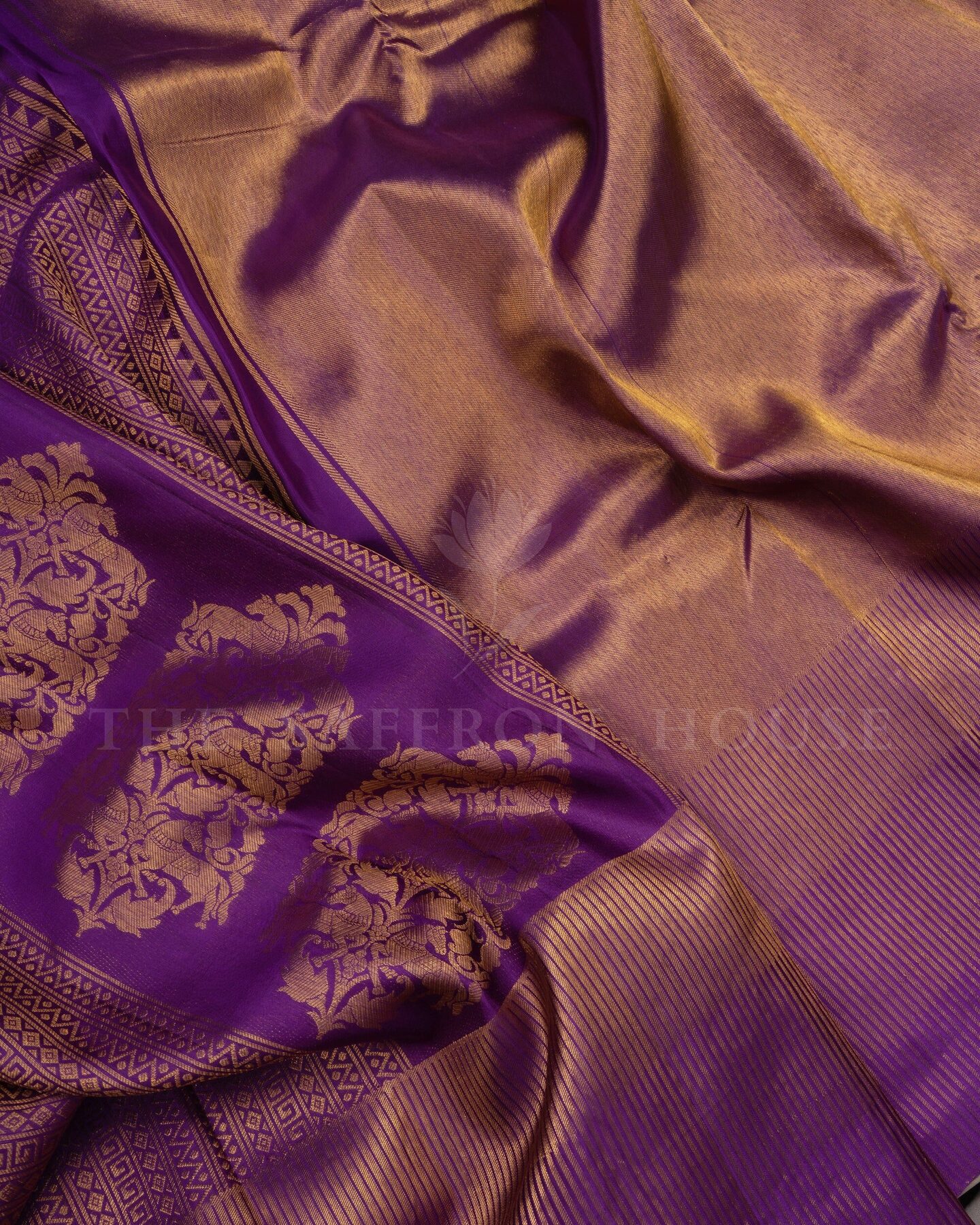 Purple Tissue Kanjivaram Silk Saree – The Saffron House