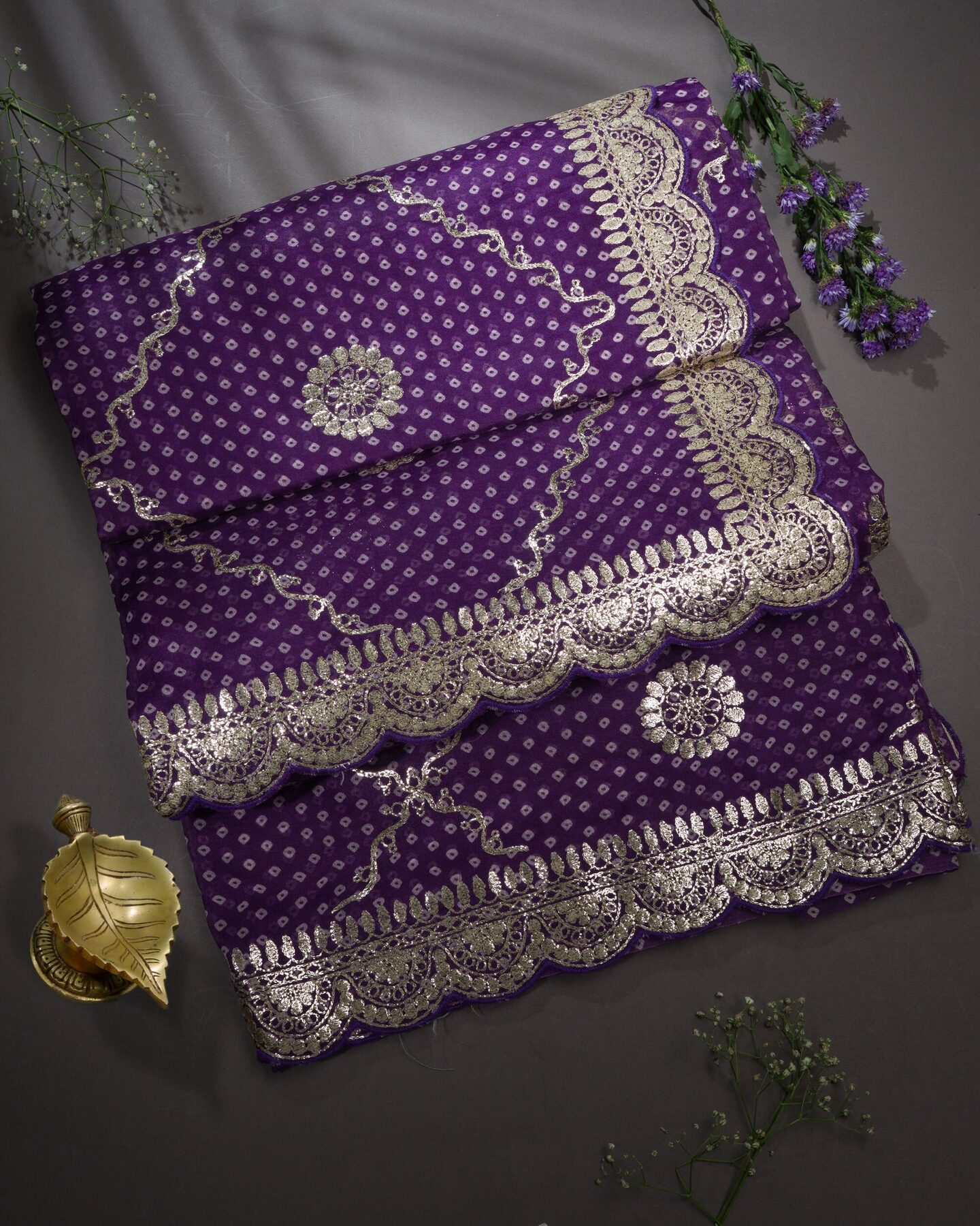 Purple Organza Banarasi Saree – The Saffron House