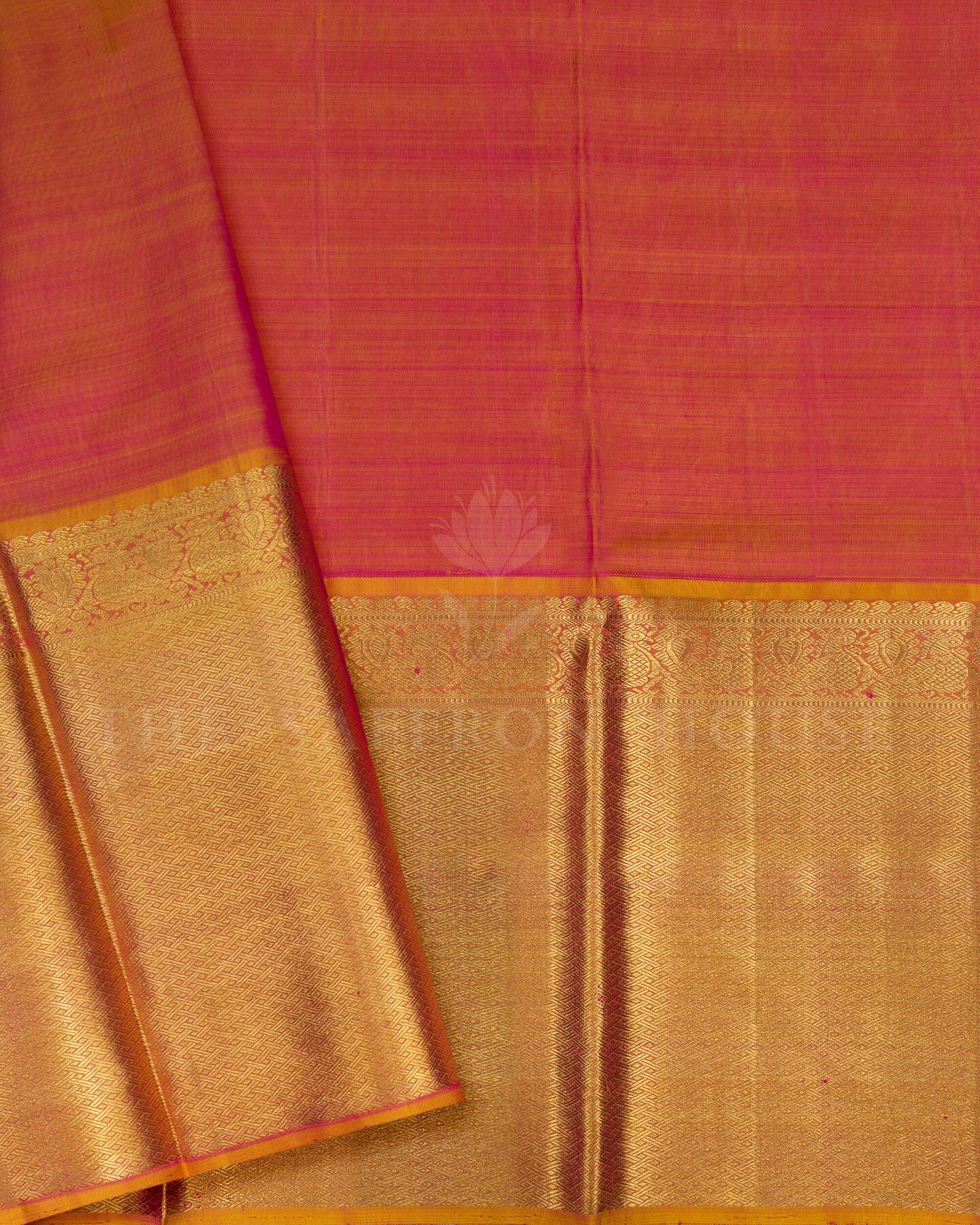 Rani Pink And Antique Gold Kattam Kanjivaram Silk Saree – The Saffron House