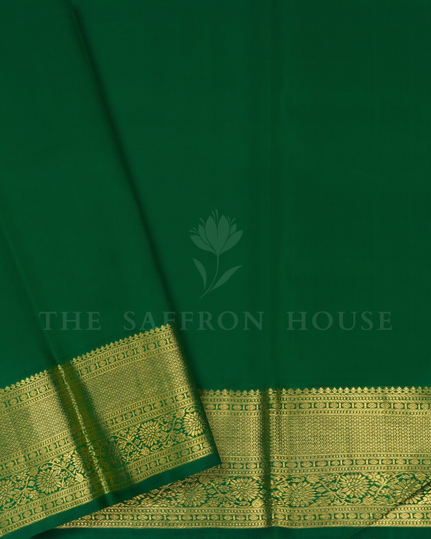 Rani Pink And Bottle Green Brocade Kanjivaram Silk Saree – The Saffron House