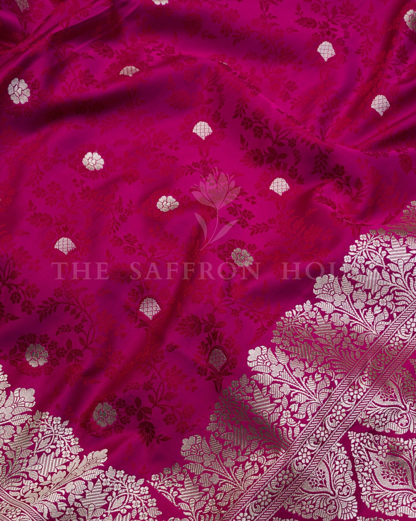 Rani Pink Mashru Banarasi Saree – The Saffron House