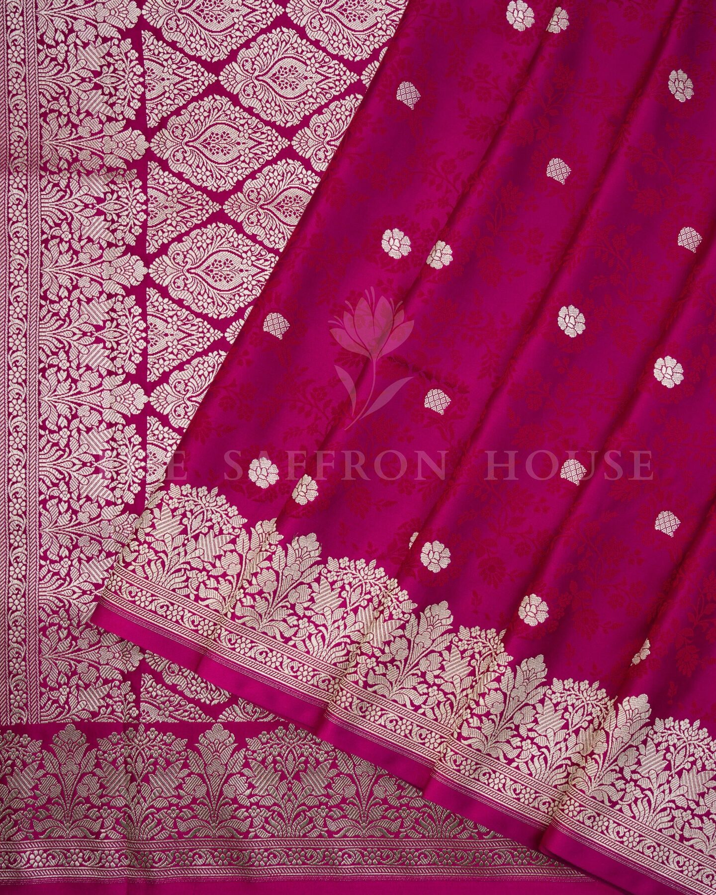 Rani Pink Mashru Banarasi Saree – The Saffron House