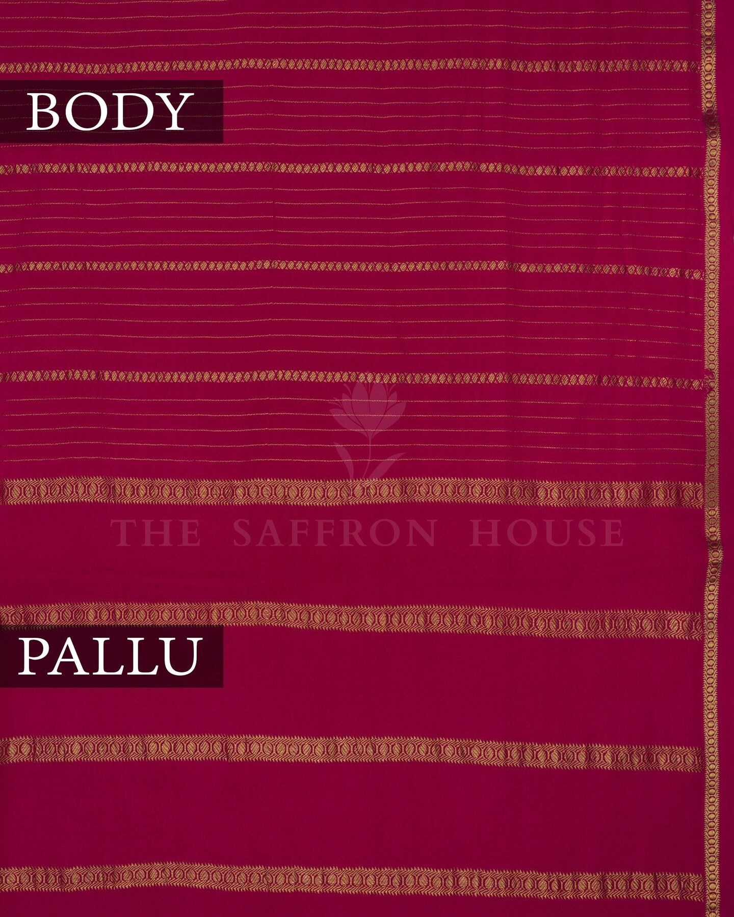 Rani Pink Pure Zari Mysore Silk Saree – The Saffron House