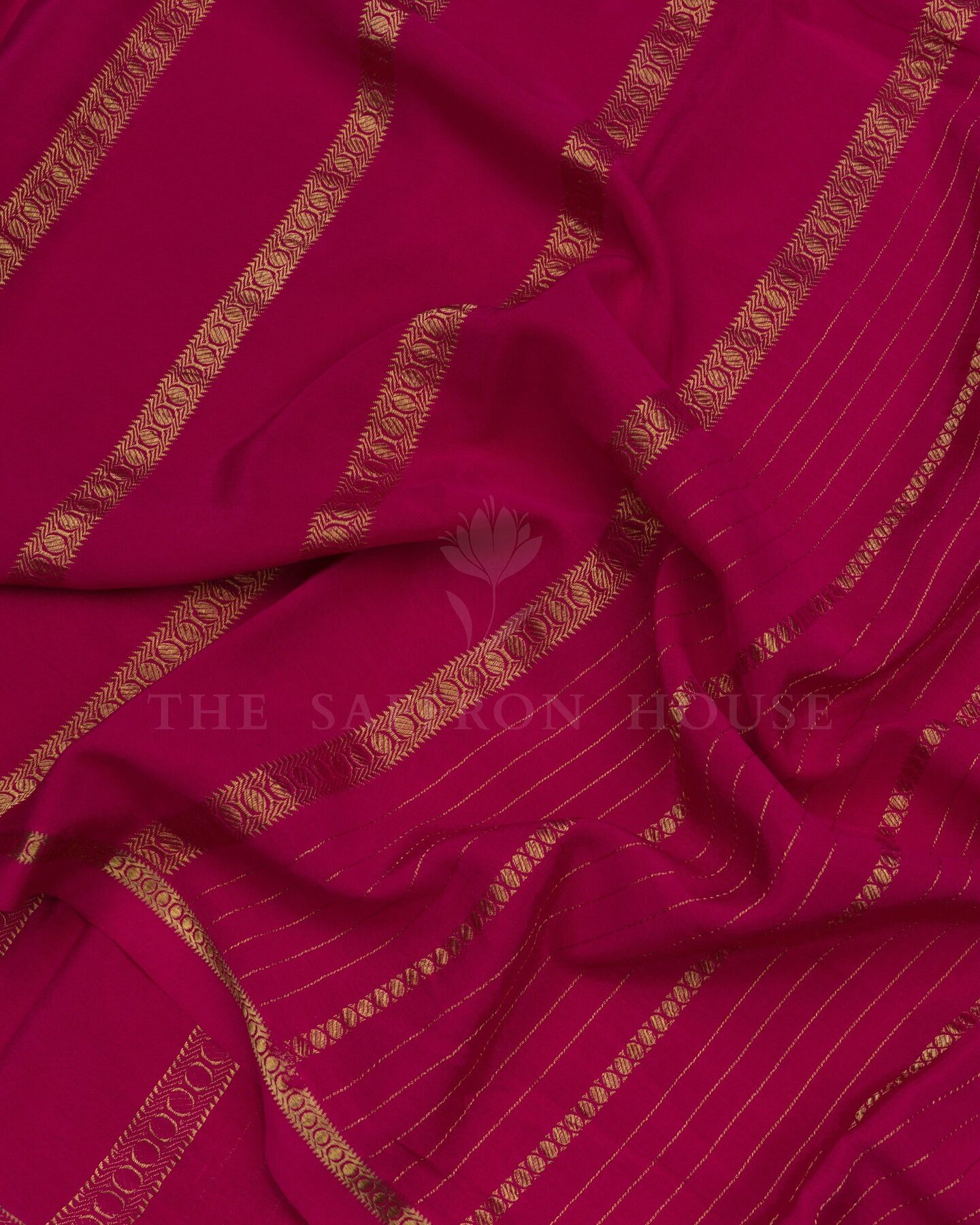 Rani Pink Pure Zari Mysore Silk Saree – The Saffron House
