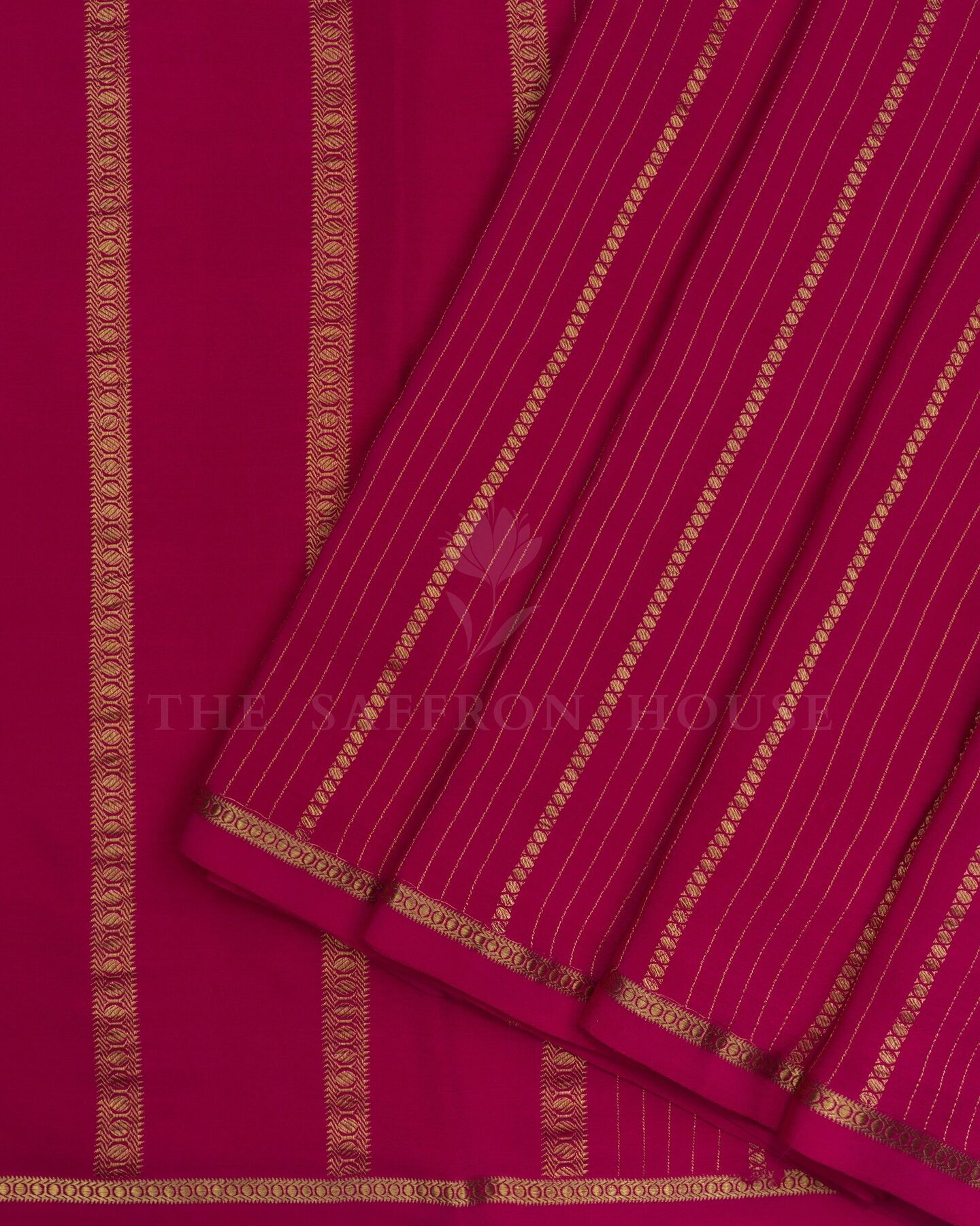 Rani Pink Pure Zari Mysore Silk Saree – The Saffron House
