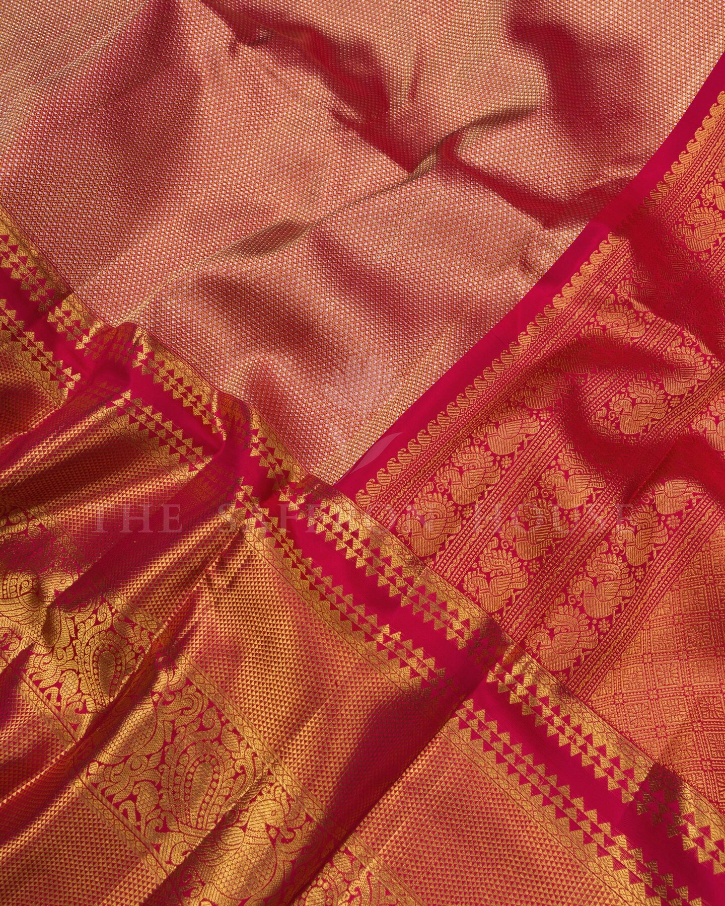 Red Bridal Brocade Kanjivaram Silk Saree – The Saffron House