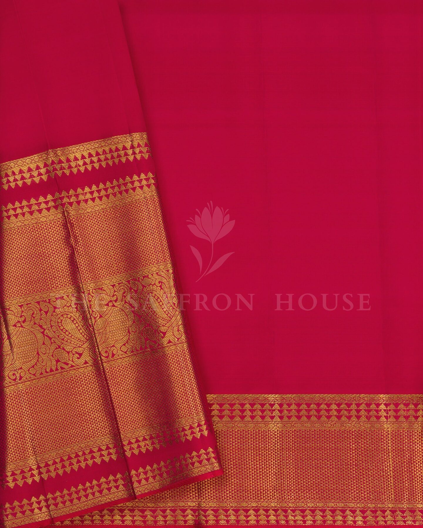 Red Bridal Brocade Kanjivaram Silk Saree – The Saffron House