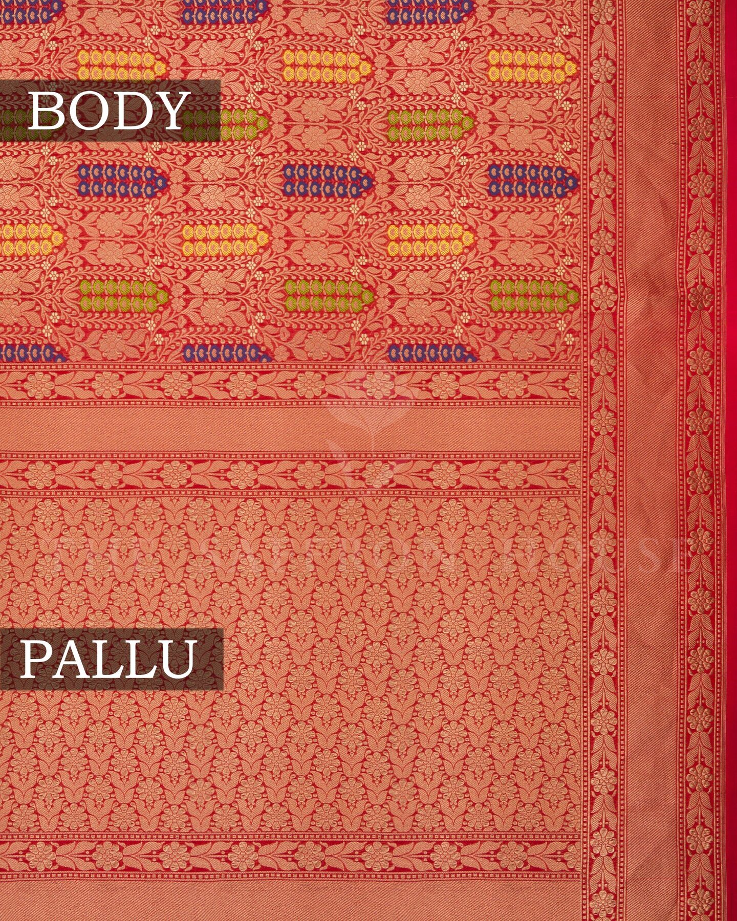 Red Banarasi Silk Saree – The Saffron House