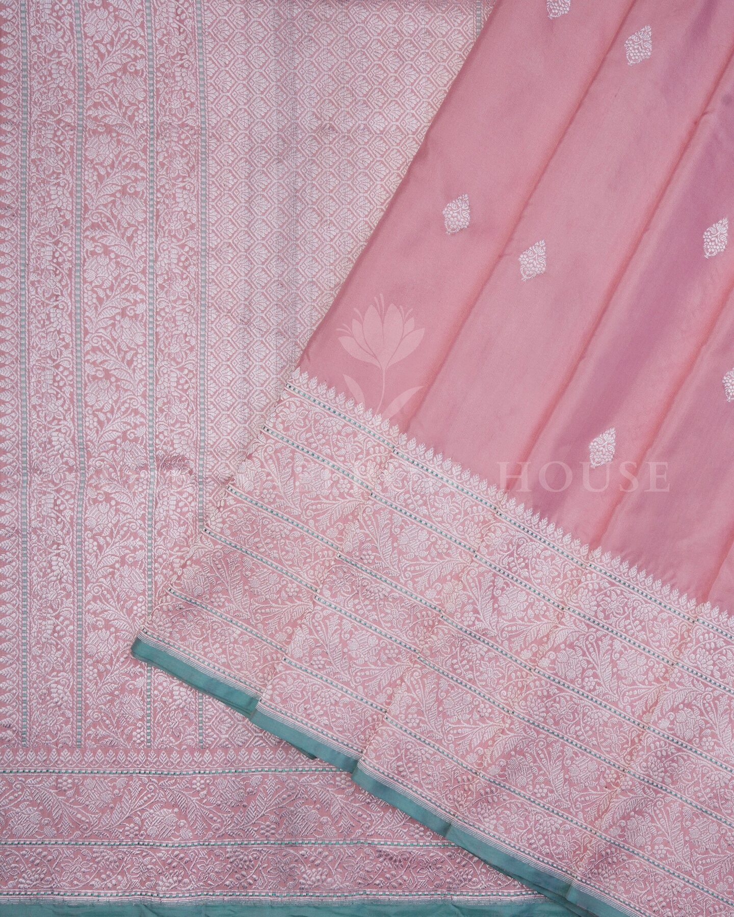 Rose Pink Banarasi Silk Saree – The Saffron House