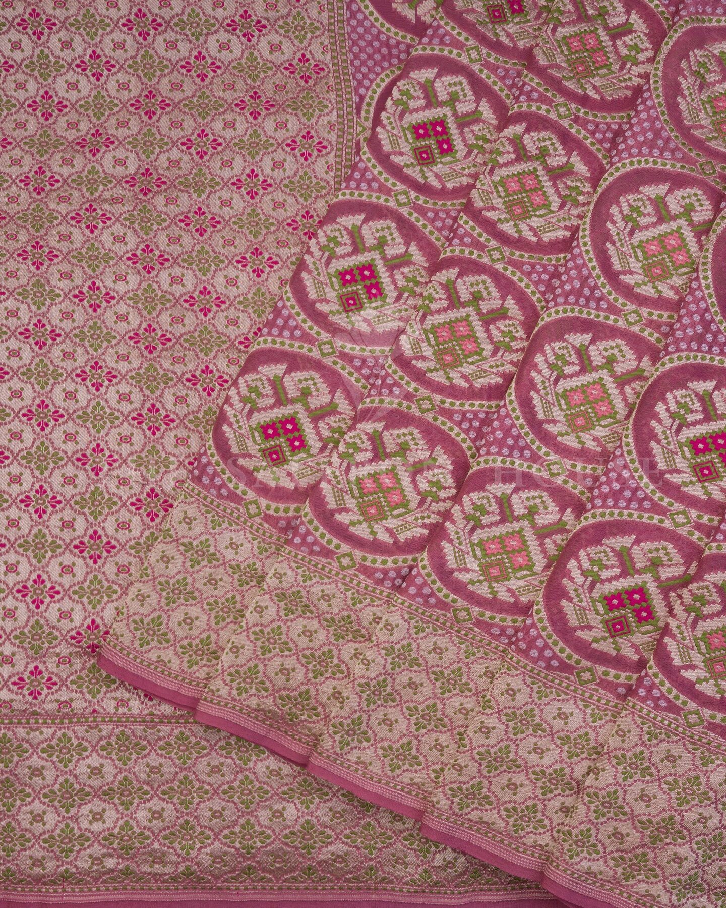 Pink Georgette Banarasi Saree – The Saffron House