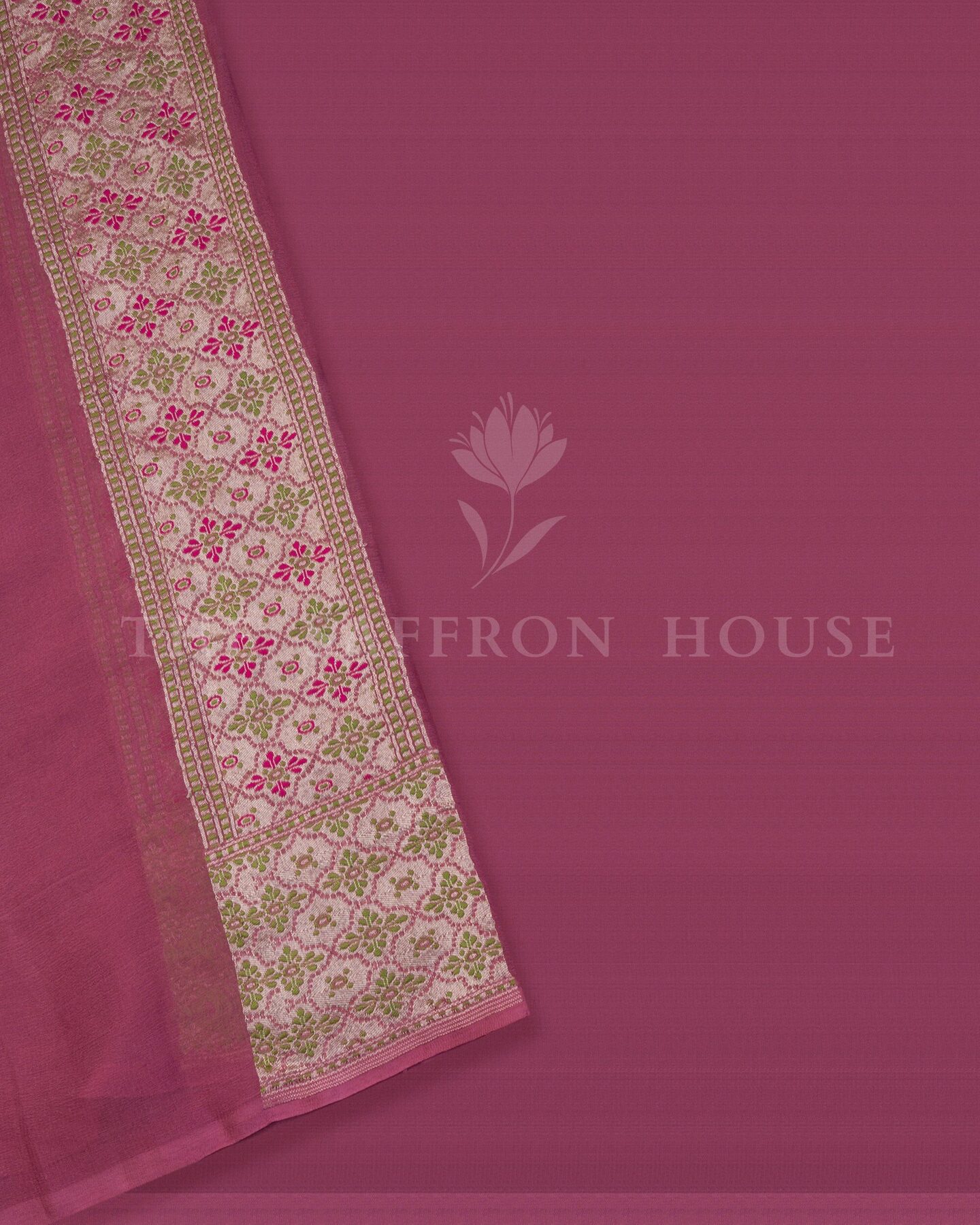Pink Georgette Banarasi Saree – The Saffron House