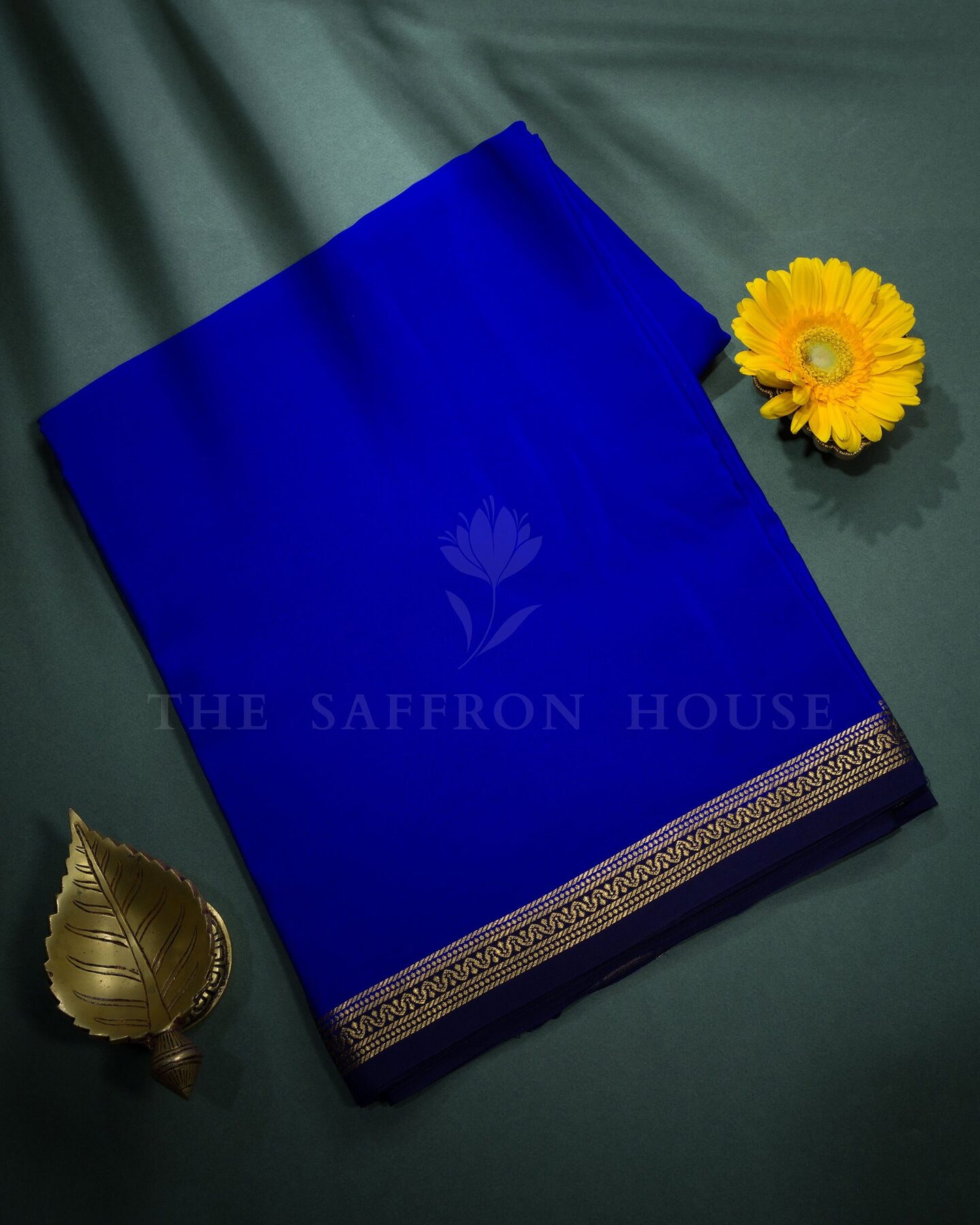 Royal Blue And Midnight Blue Pure Zari Mysore Silk Saree – The Saffron House