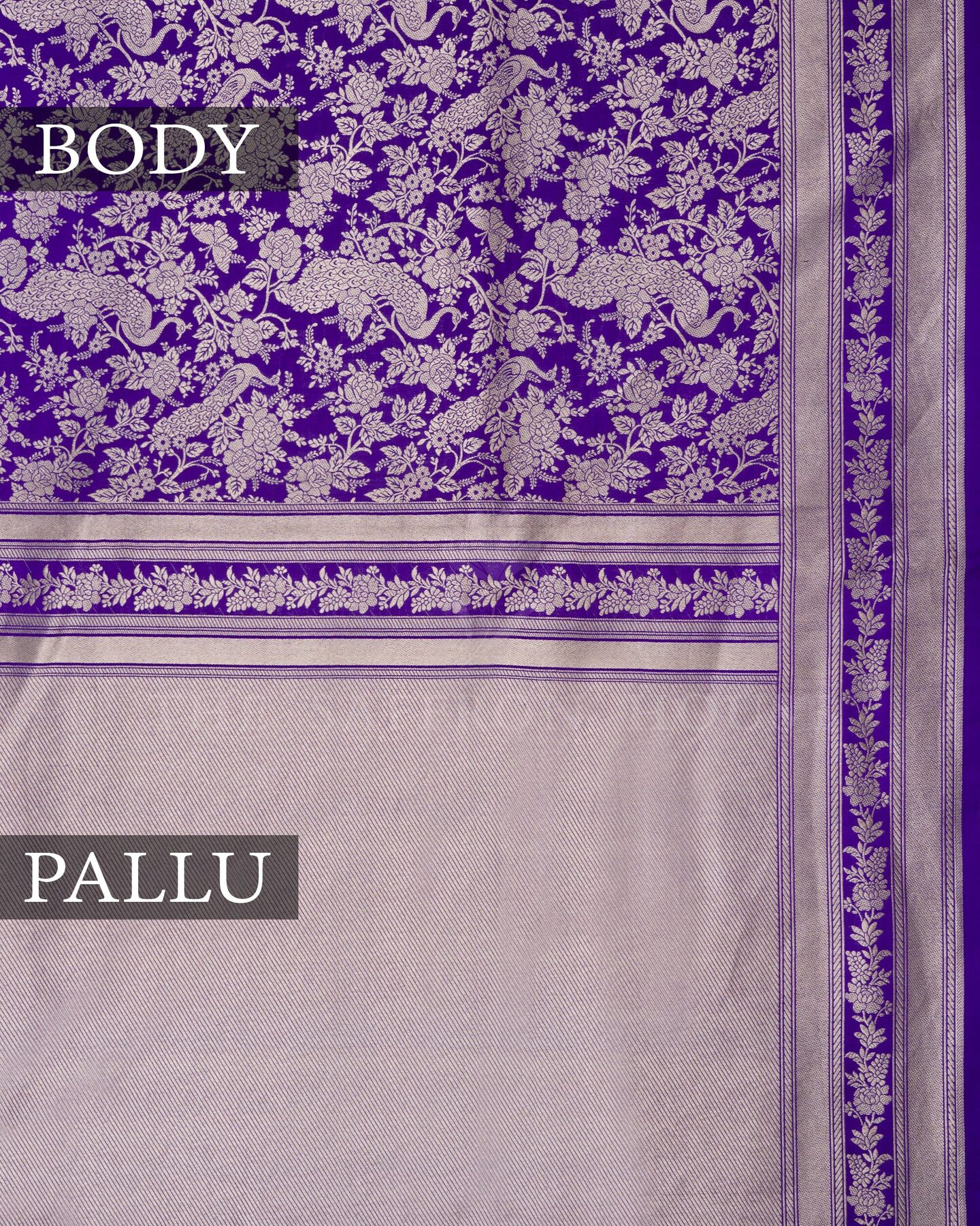 Royal Blue Banarasi Silk Saree – The Saffron House