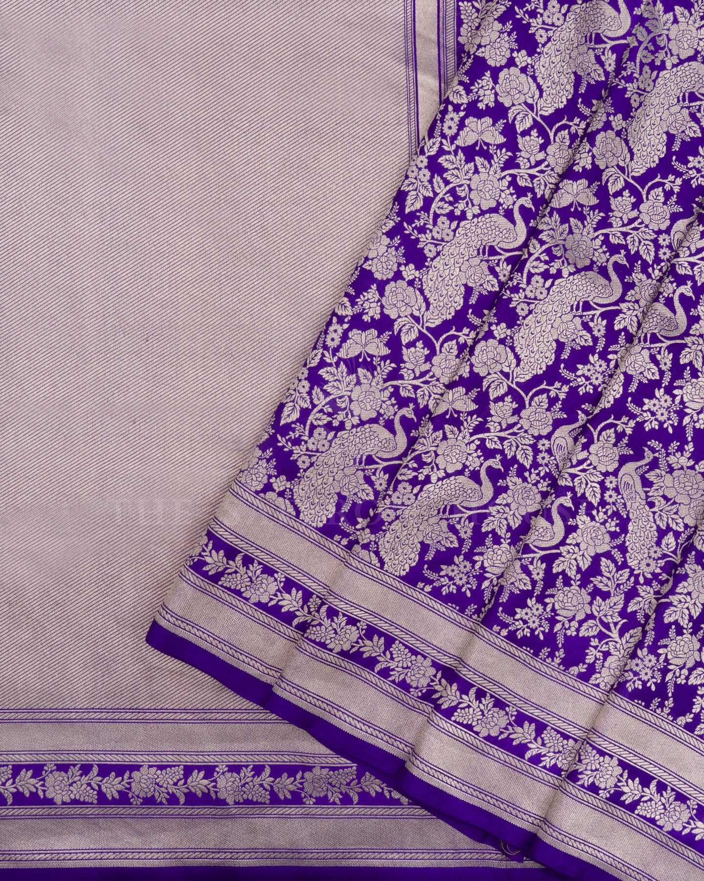 Royal Blue Banarasi Silk Saree – The Saffron House