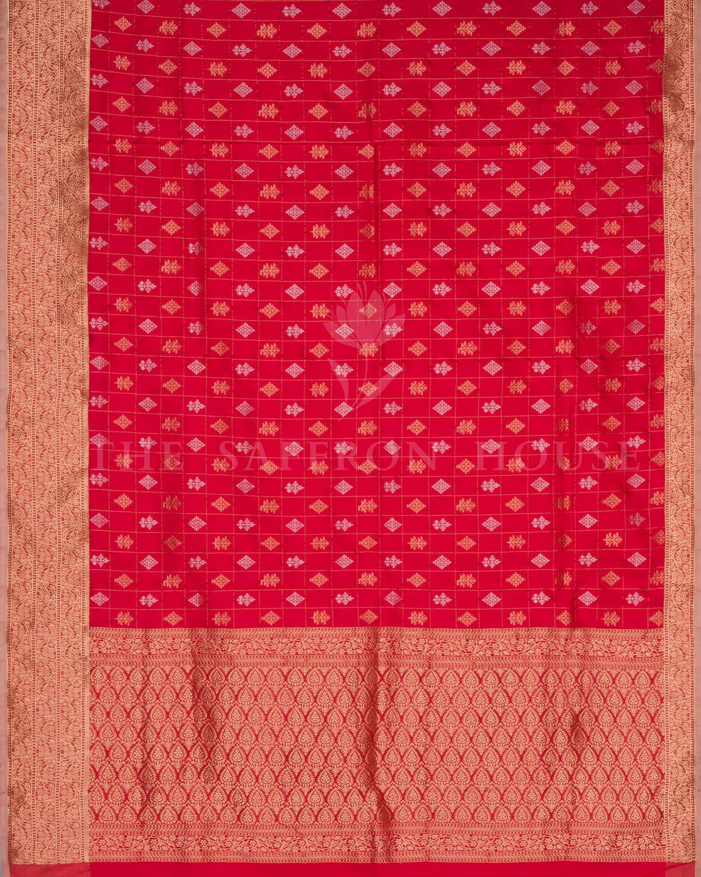 Red Katan Banarasi Silk Saree – The Saffron House