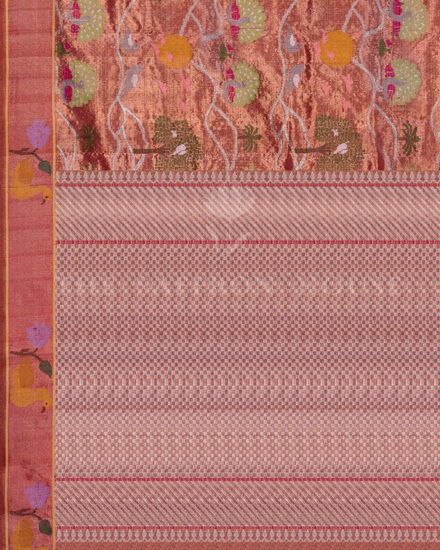 Rust Orange Pure Zari Kota Silk Saree – The Saffron House