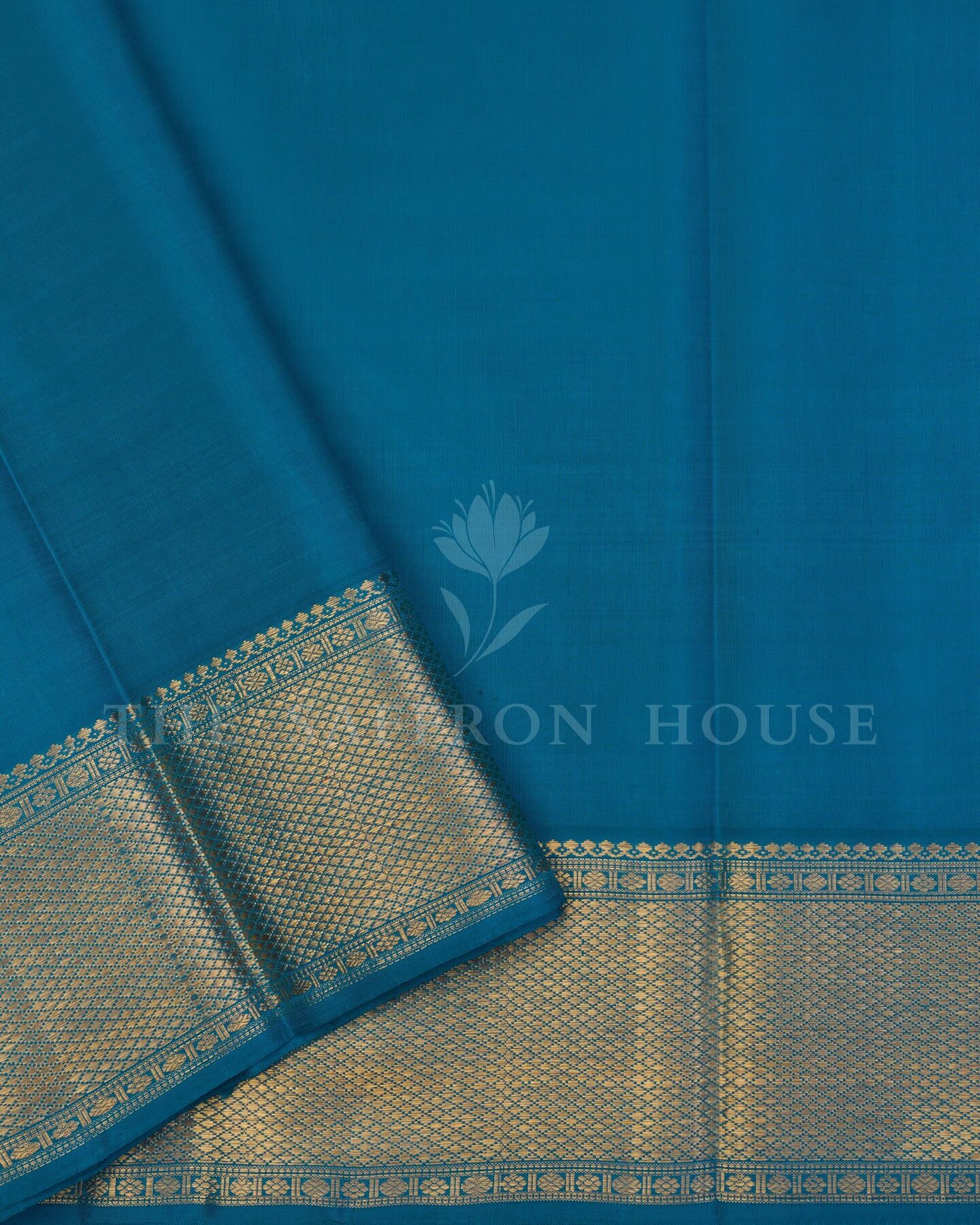 Teal Kanjivaram Silk Saree – The Saffron House