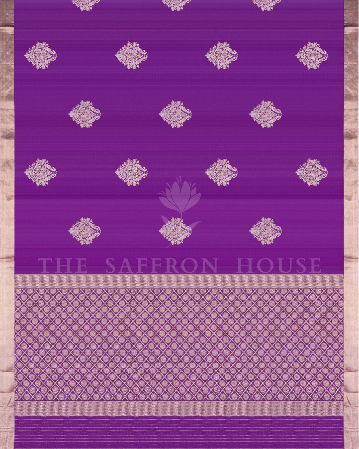 Purple Tussar Silk Saree – The Saffron House